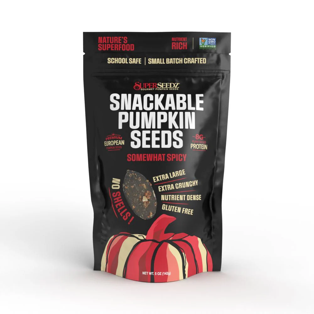 🔥🔥 Somewhat Spicy Gourmet Pumpkin Seeds – Roasted European Pepitas, Aged Cayenne, Garlic & Sea Salt Looking for heat with flavor?