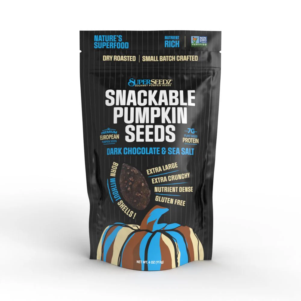 🍫 Dark Chocolate & Sea Salt Gourmet Pumpkin Seeds – Roasted, Premium European Pepitas, Antioxidant Boost