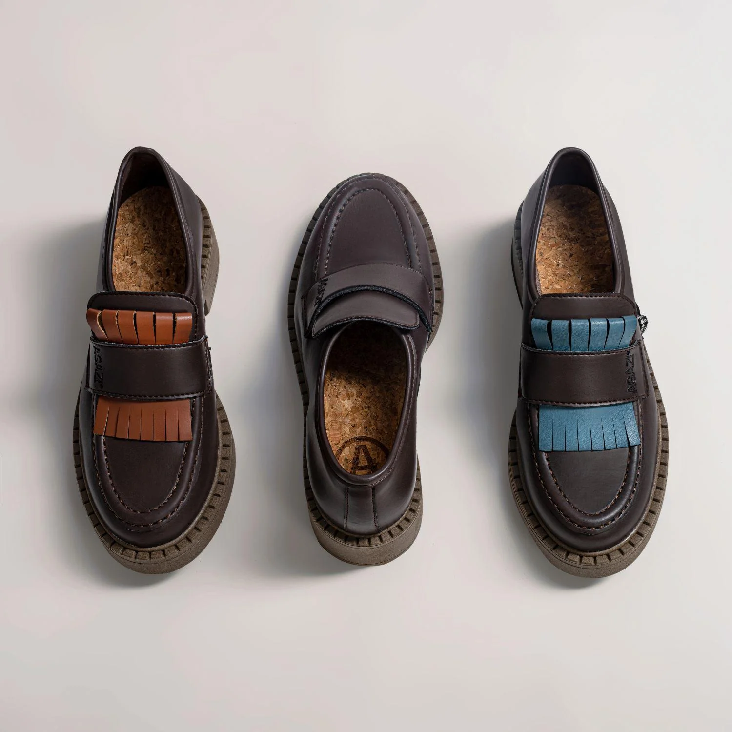 3 in 1 Apple loafers DIANE – chocolate, dark sole - Image 10