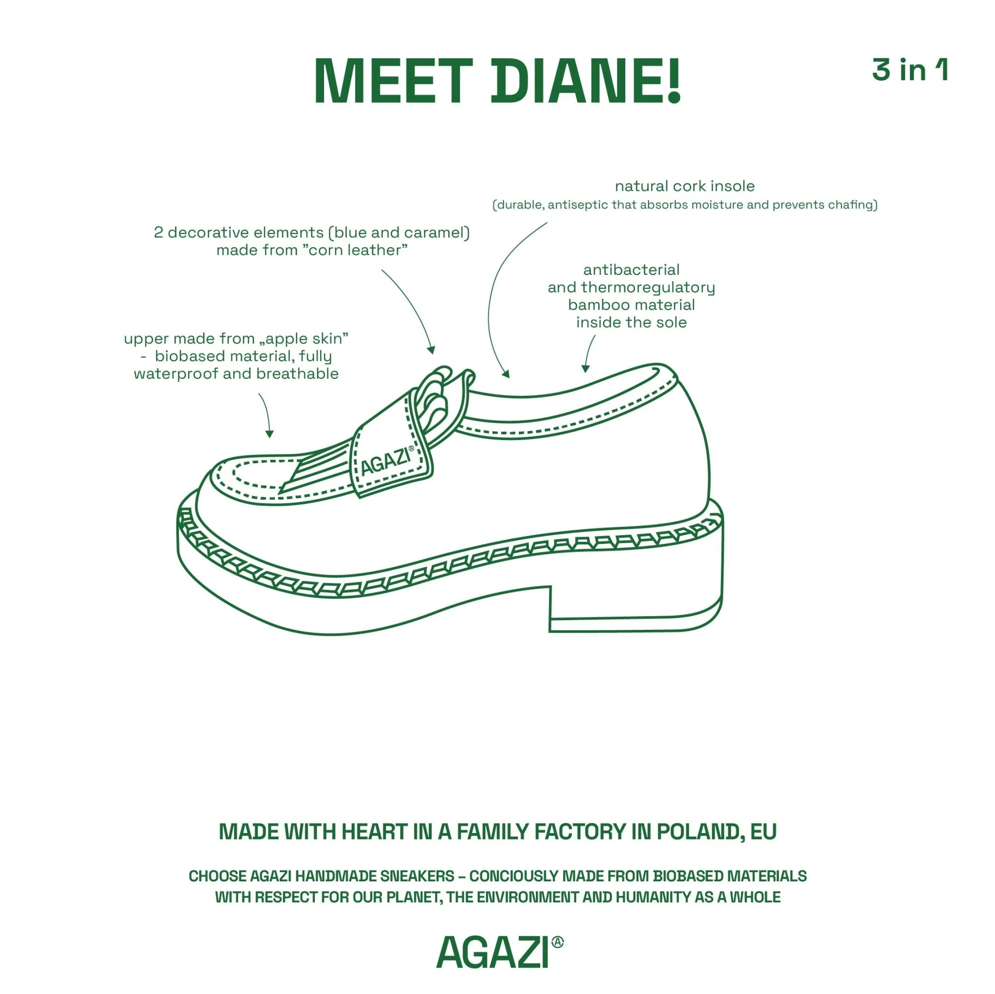 3 in 1 Apple loafers DIANE – chocolate, dark sole - Image 11