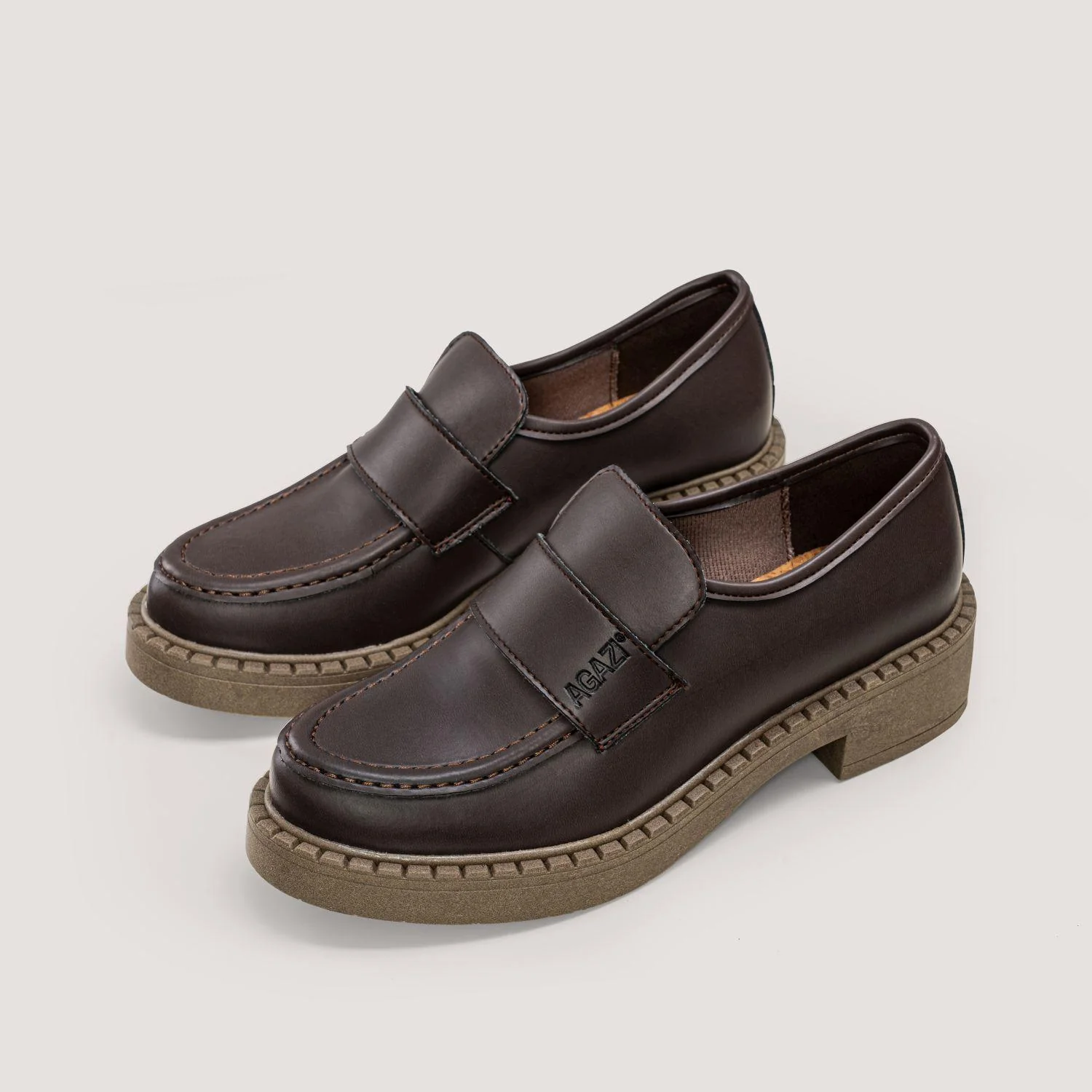 3 in 1 Apple loafers DIANE – chocolate, dark sole - Image 3