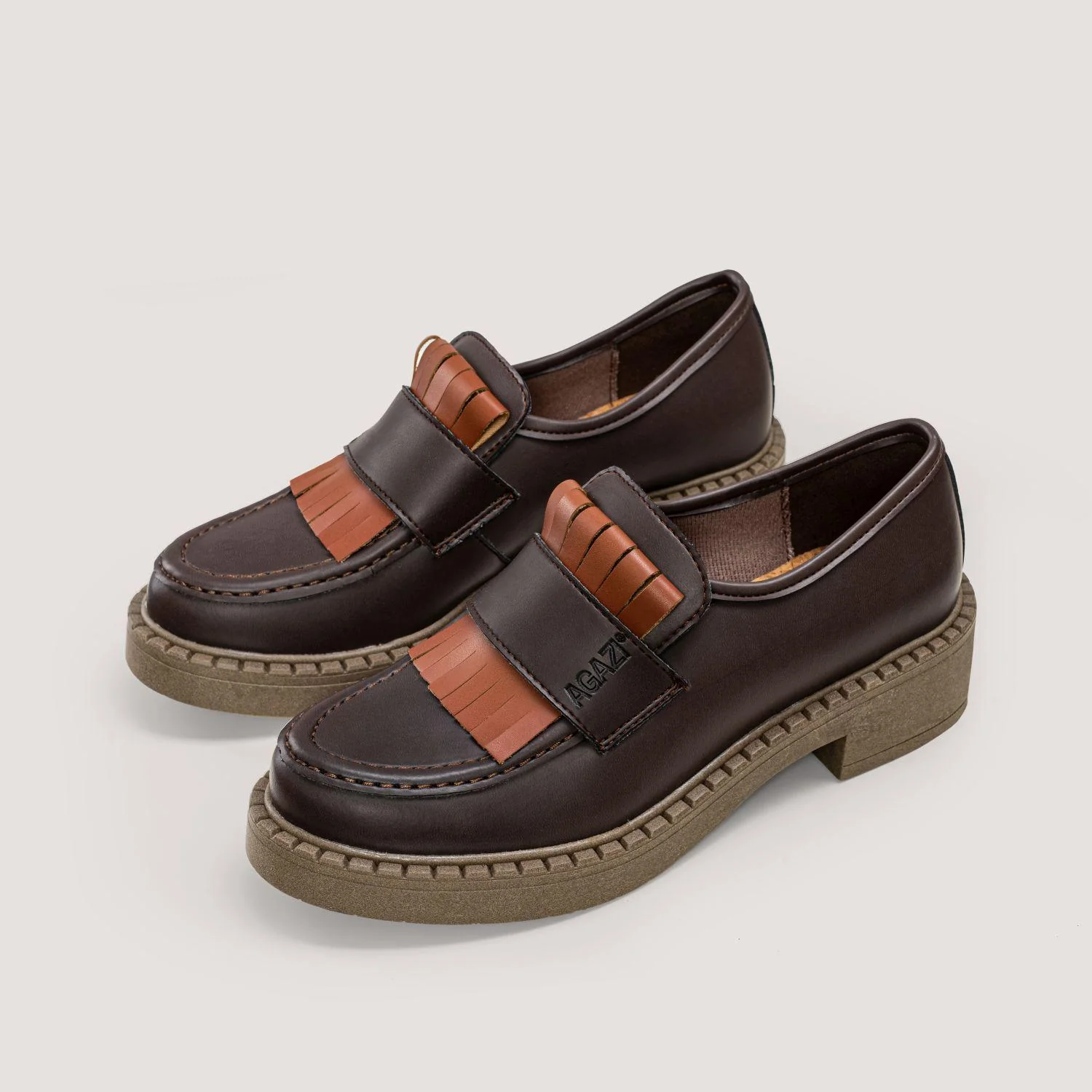 3 in 1 Apple loafers DIANE – chocolate, dark sole - Image 6