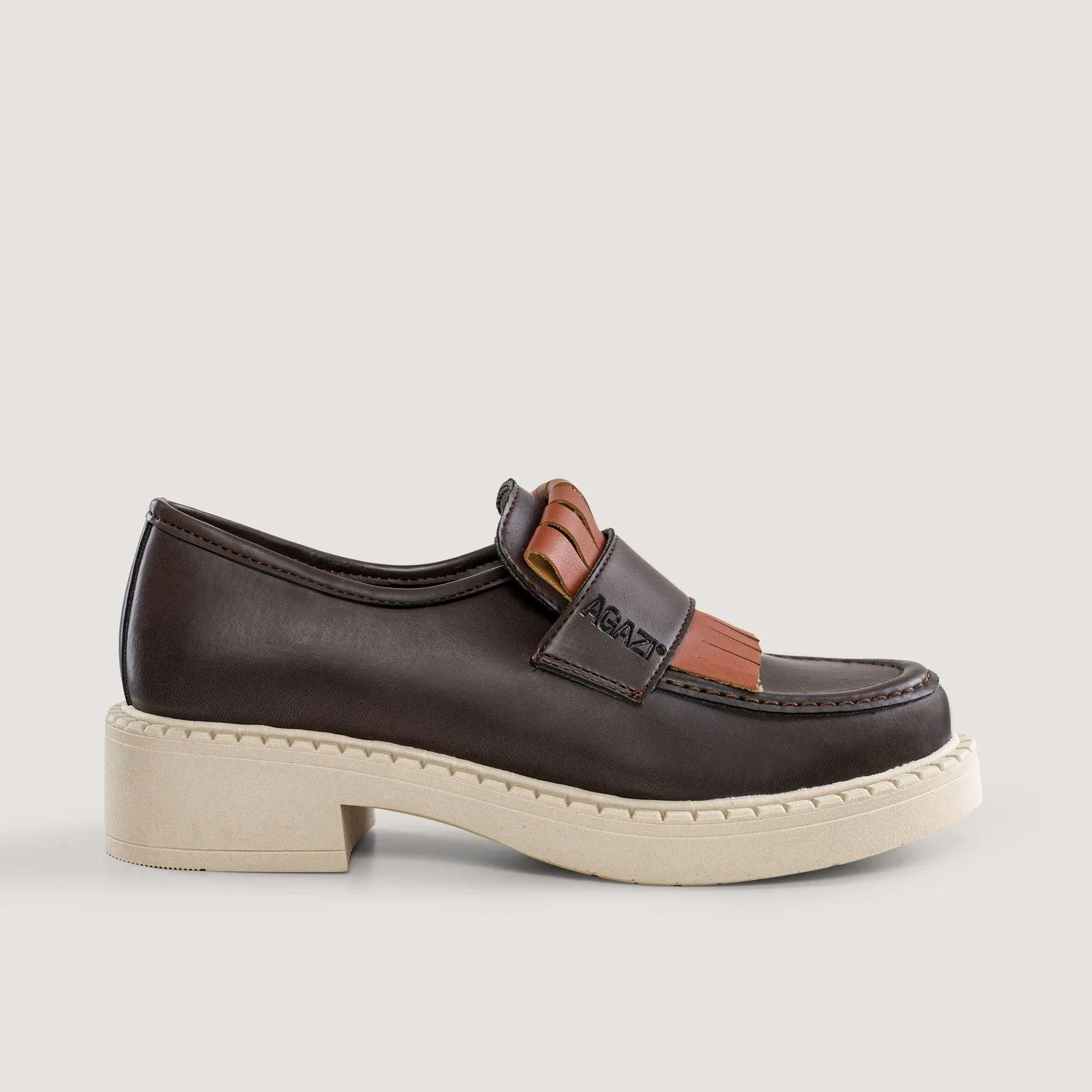 3 in 1 Apple loafers DIANE – chocolate, light sole - Image 3