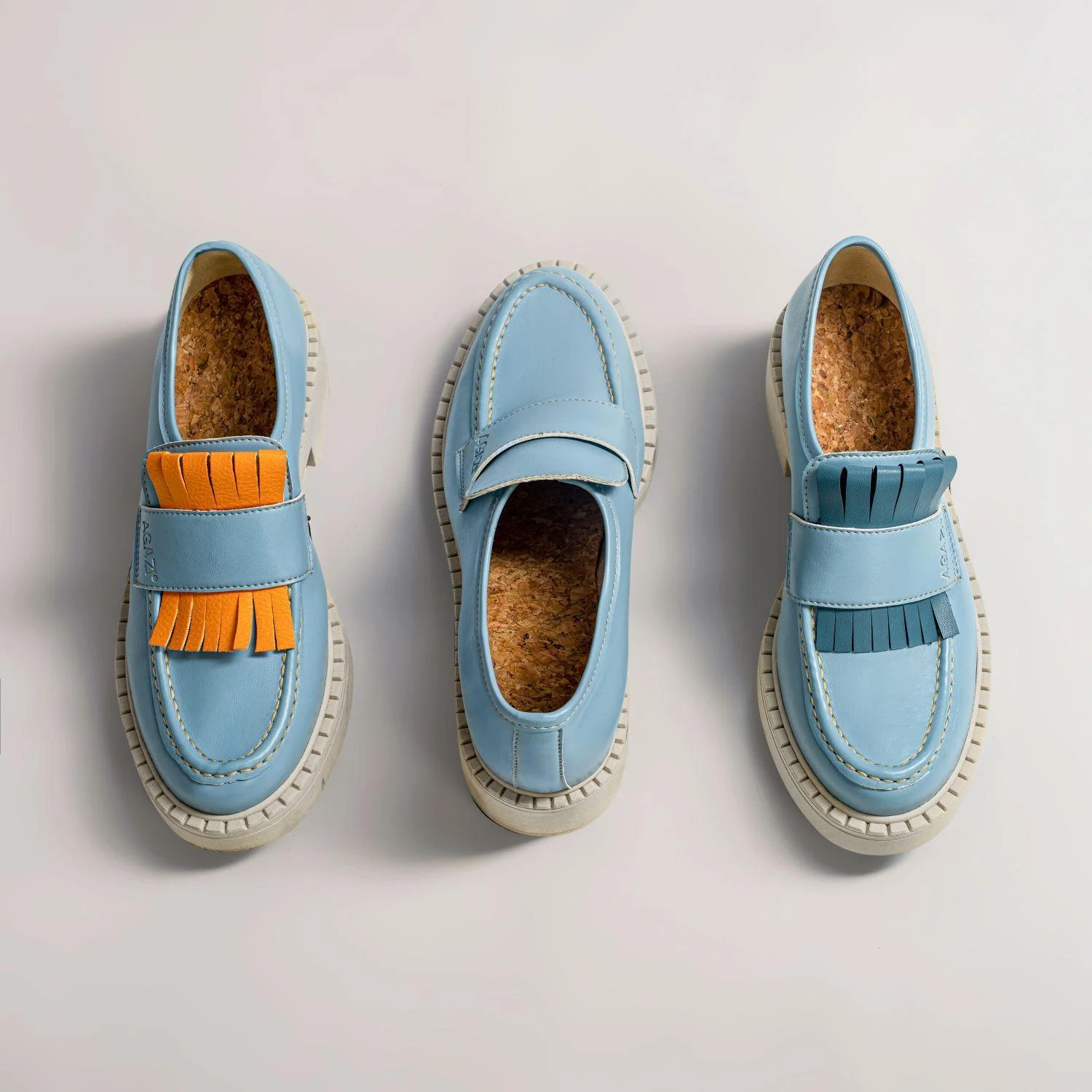 3 in 1 Apple loafers DIANE – sky blue - Image 2
