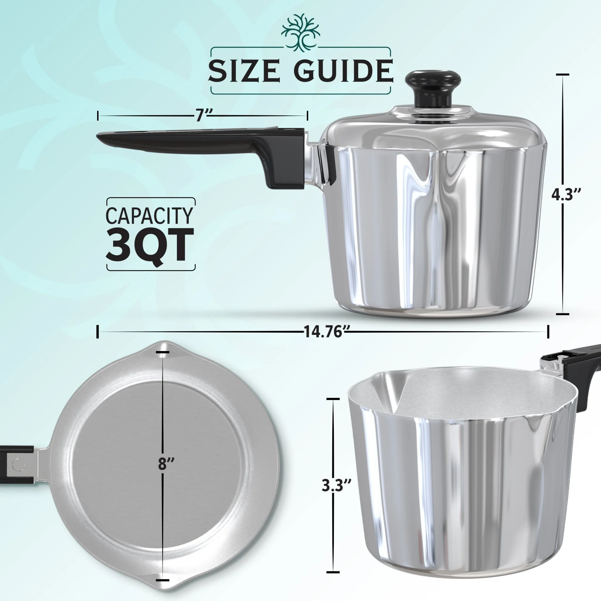 3 Quart Sauce Pan with Lid - Image 3