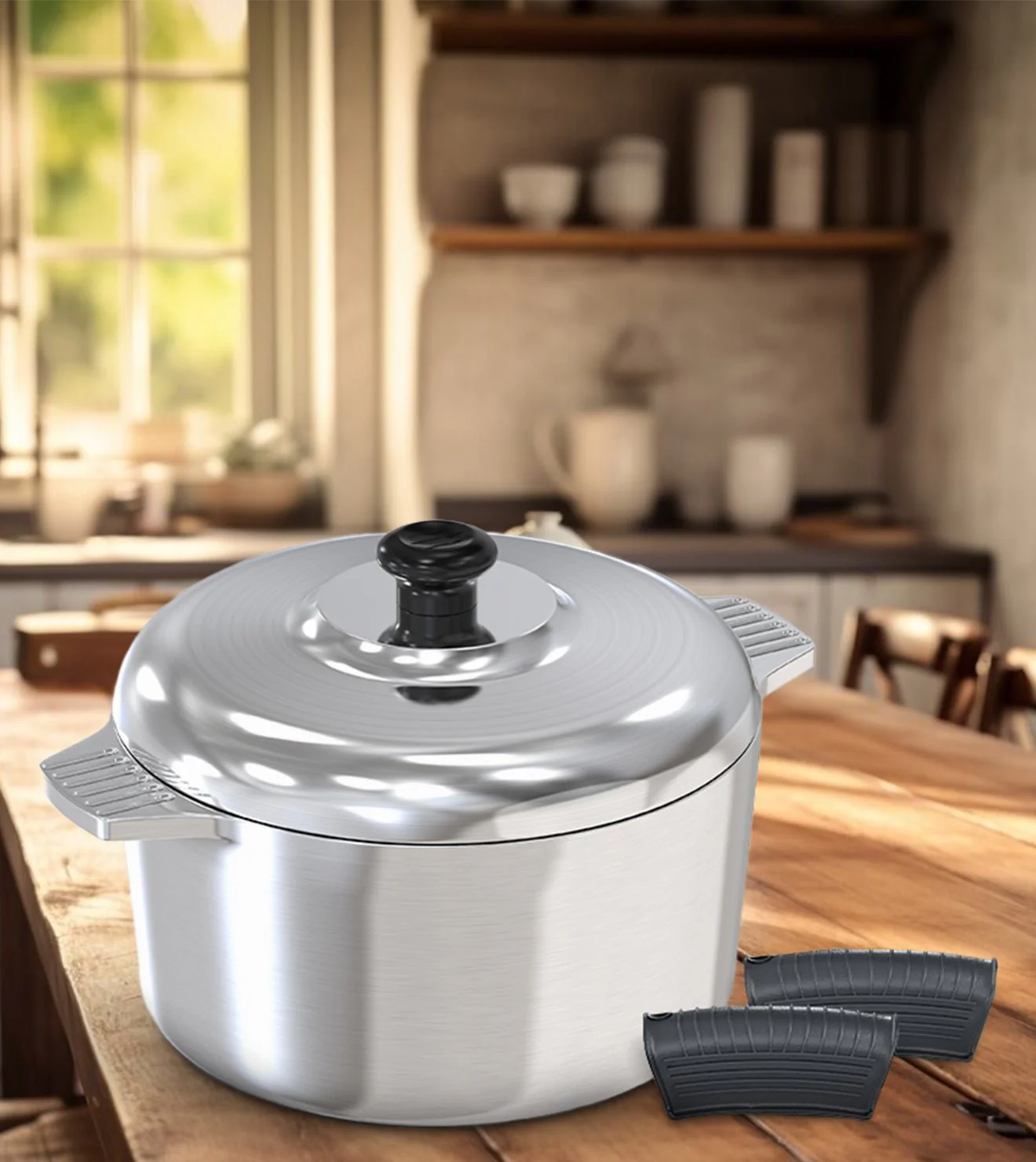 3 Quarts Round Dutch Oven with Lid - Image 2