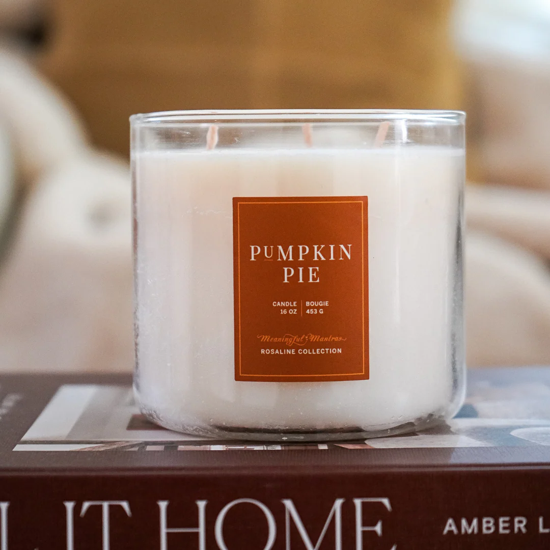 3-Wick Pumpkin Pie Natural Candle 16oz Rosaline Collection - Image 2