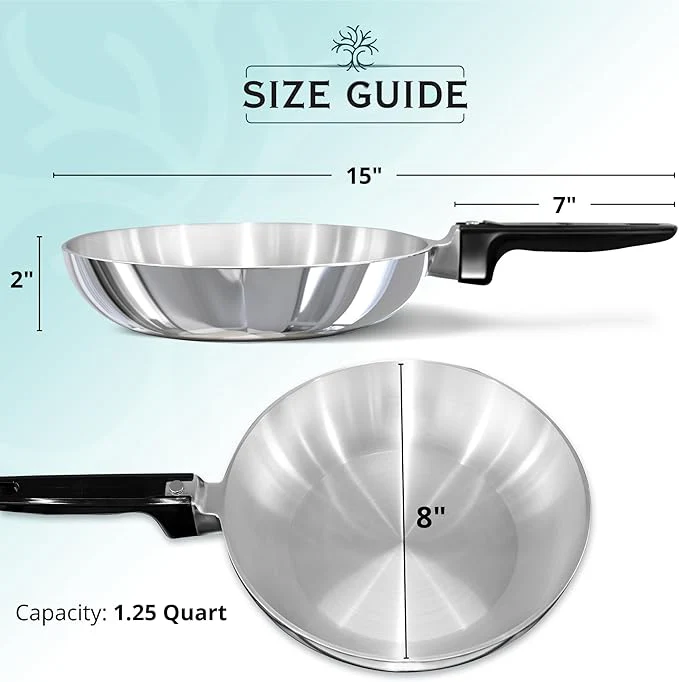 8-Inch Chef Skillet – Quick & Even Heat Distribution – Lightweight Cast Aluminum Frying Pan - Image 3