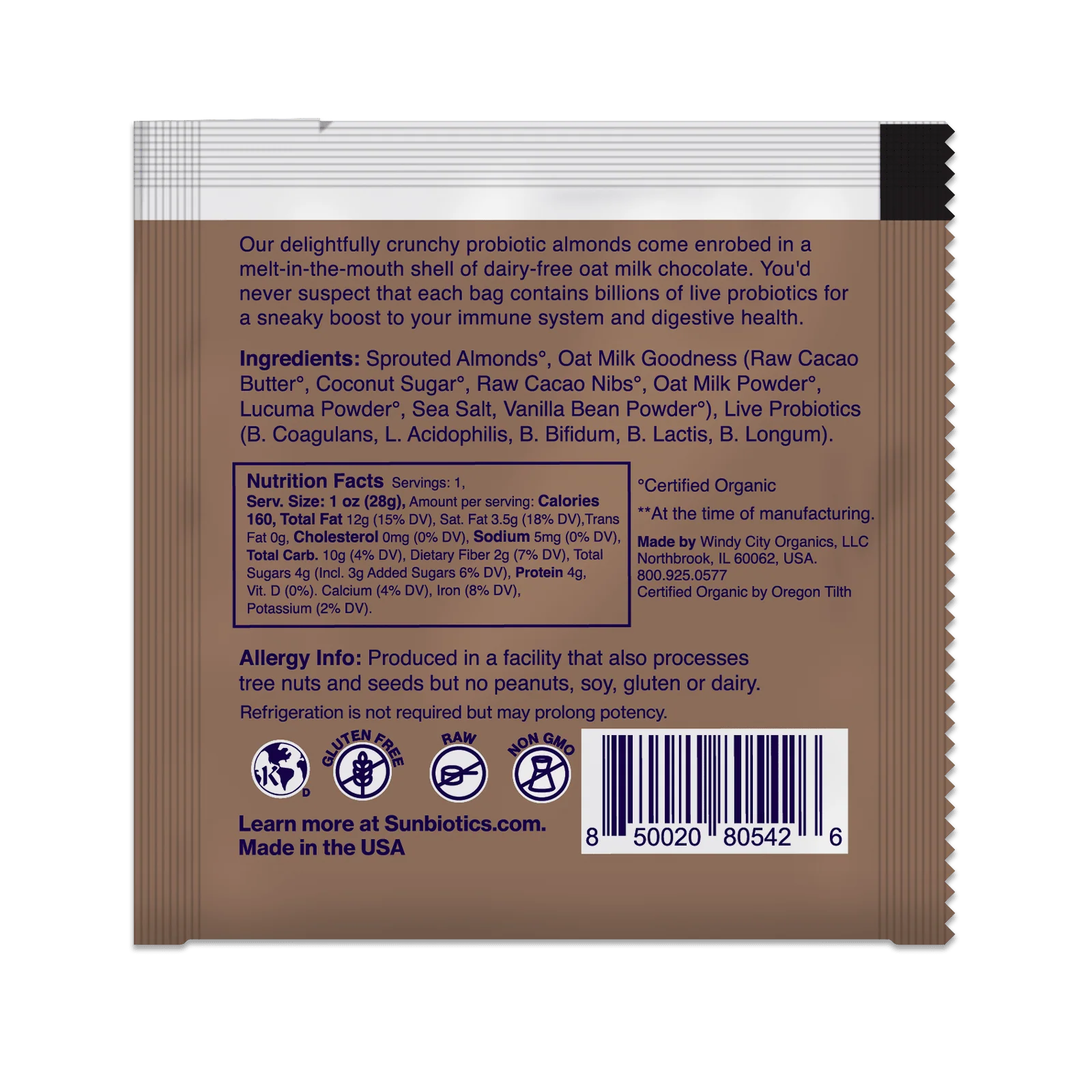 Activated Almonds - Infused with Probiotic - Oat Milk Chocolate - Image 2