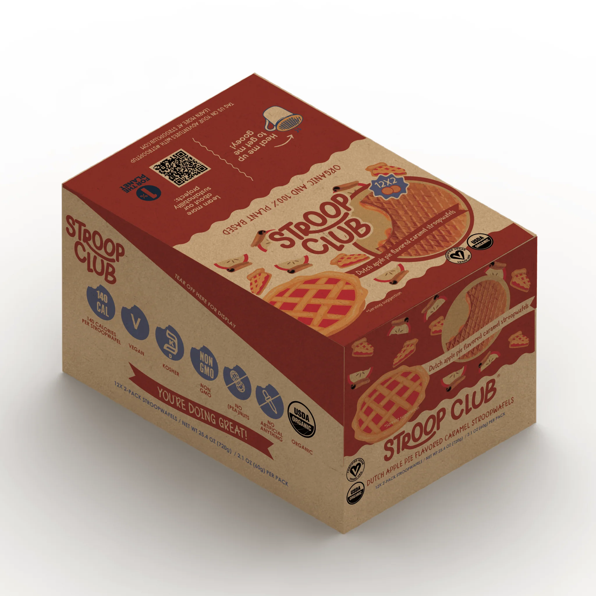 Apple Pie Caramel Plant Based and Organic Stroopwafels (box of 12x 2-pack - 24 total) - Image 4