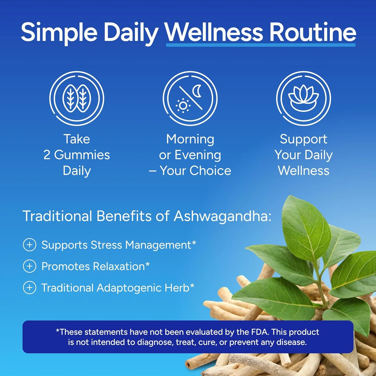 Ashwagandha Gummies for Anxiety & Stress Relief - Vegan Mood Support for Men & Women 90ct - Image 5