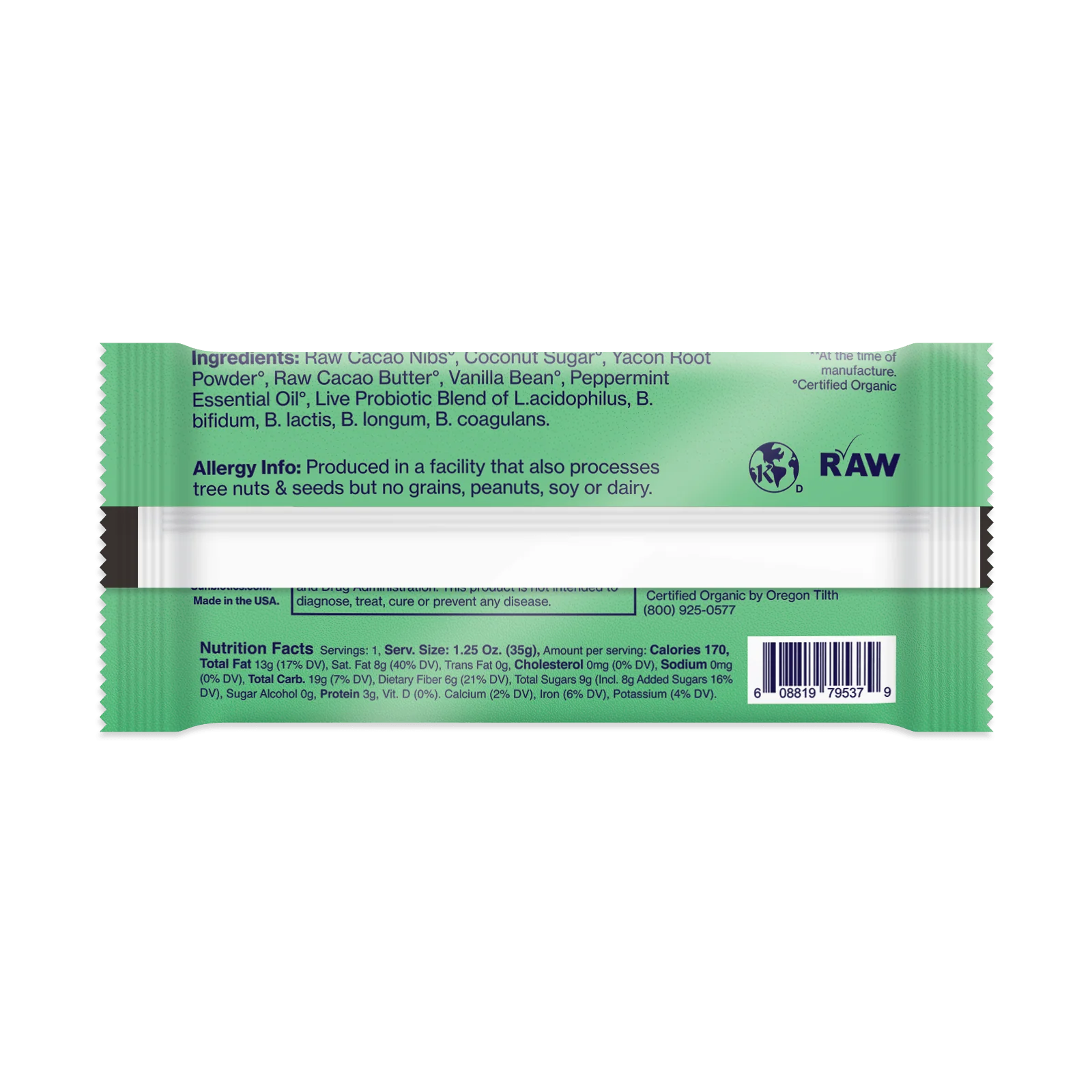 Sunbiotics Better Biome Bar - Probiotic Chocolate Bar - Mint - Image 2