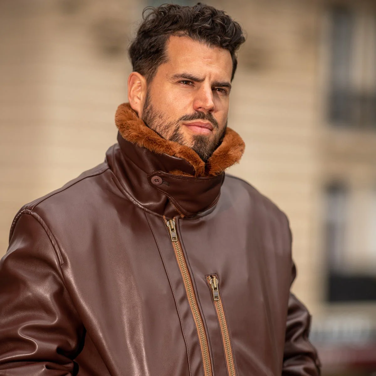 Roland Brown Men’s Aviator Jacket - Image 4