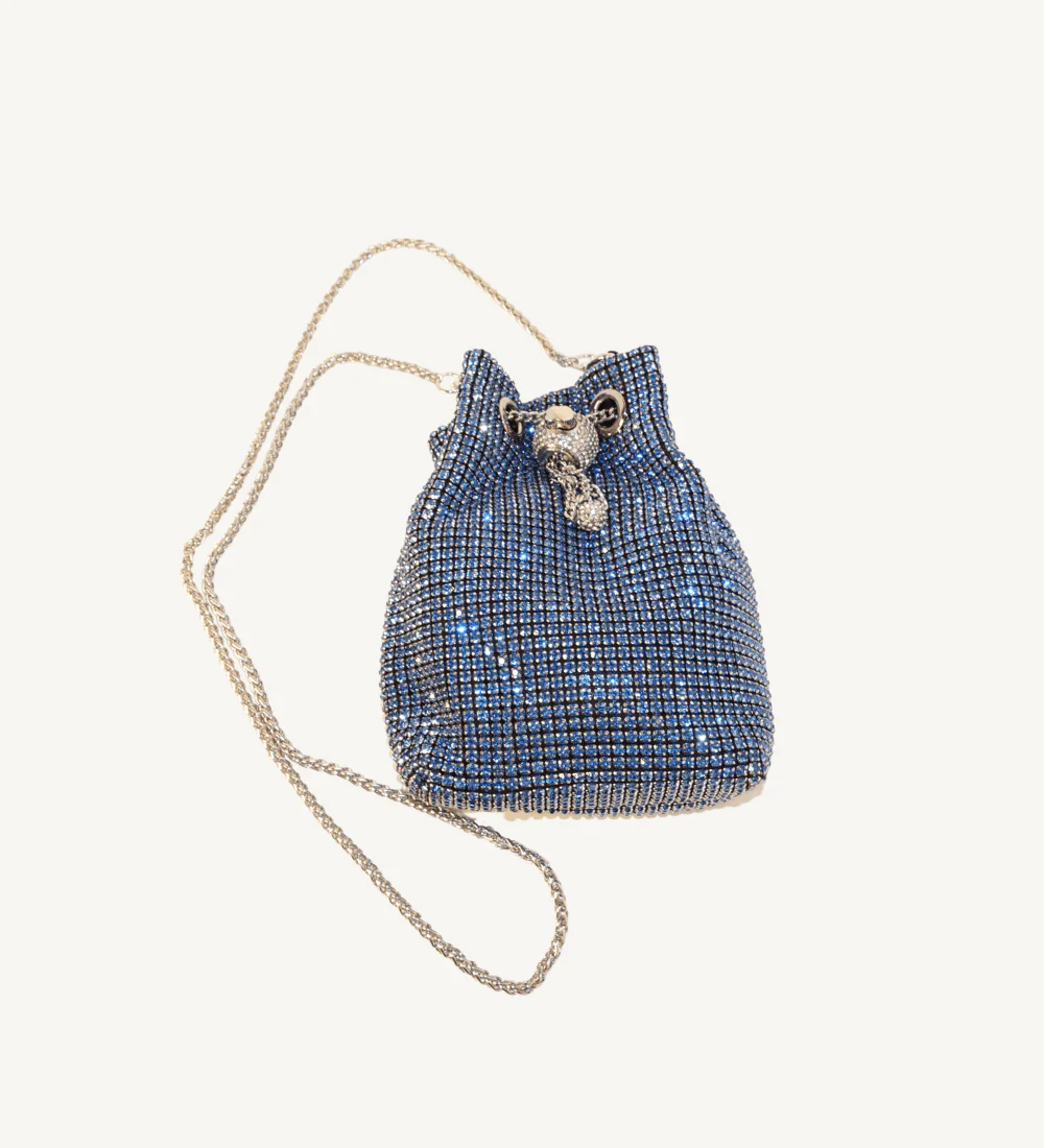 Blue Crystal Bucket Bag - Image 2