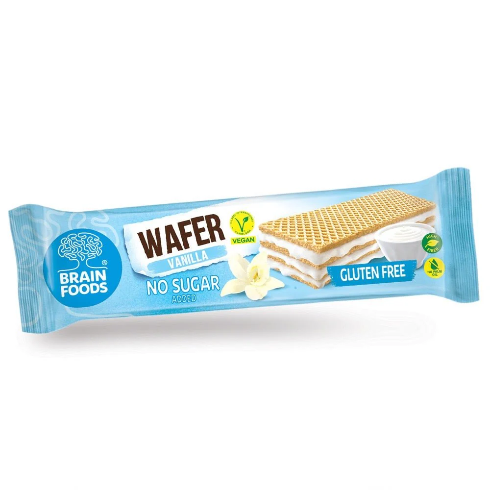 BRAIN FOODS Vanilla Gluten Free Vegan Wafer, Box of 12 - Image 2