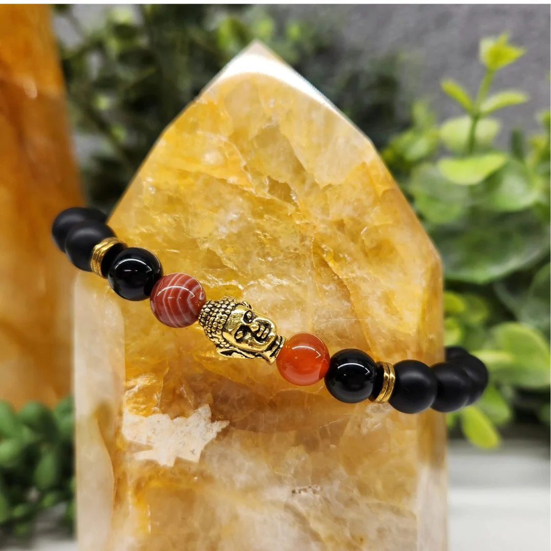 Buddha Black Obsidian Beaded Bracelets - Image 5