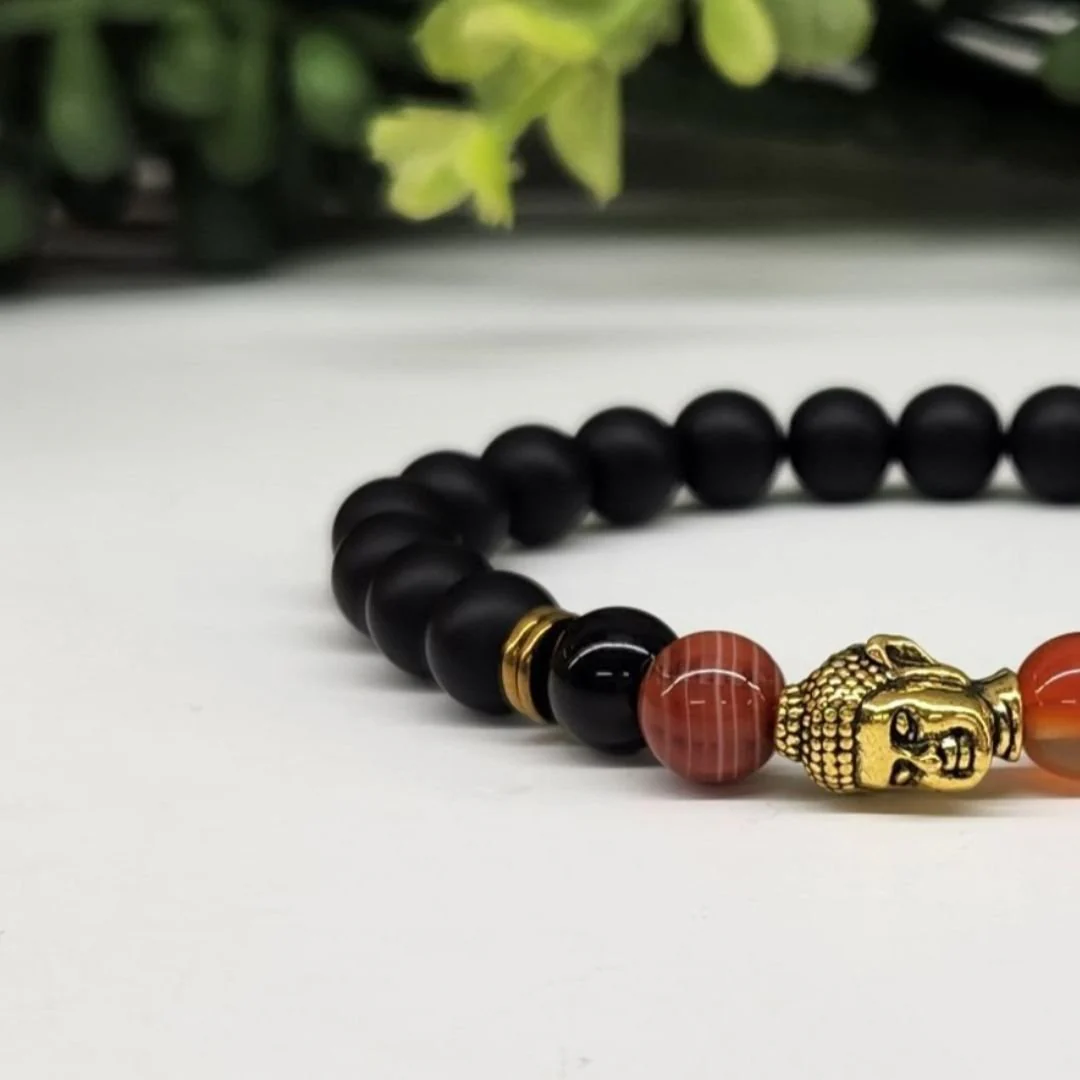 Buddha Black Obsidian Beaded Bracelets - Image 6
