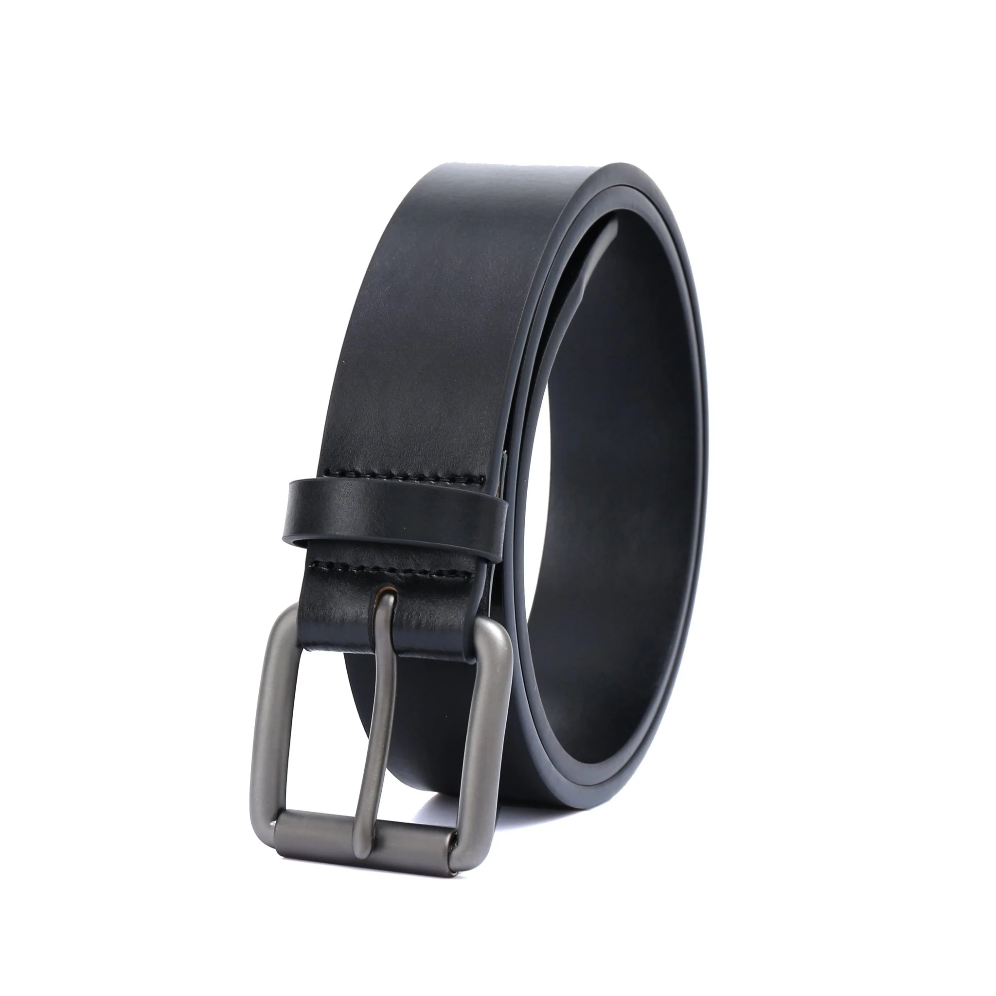 Casual belt w/ Roller buckle in Gunmetal (30-36)