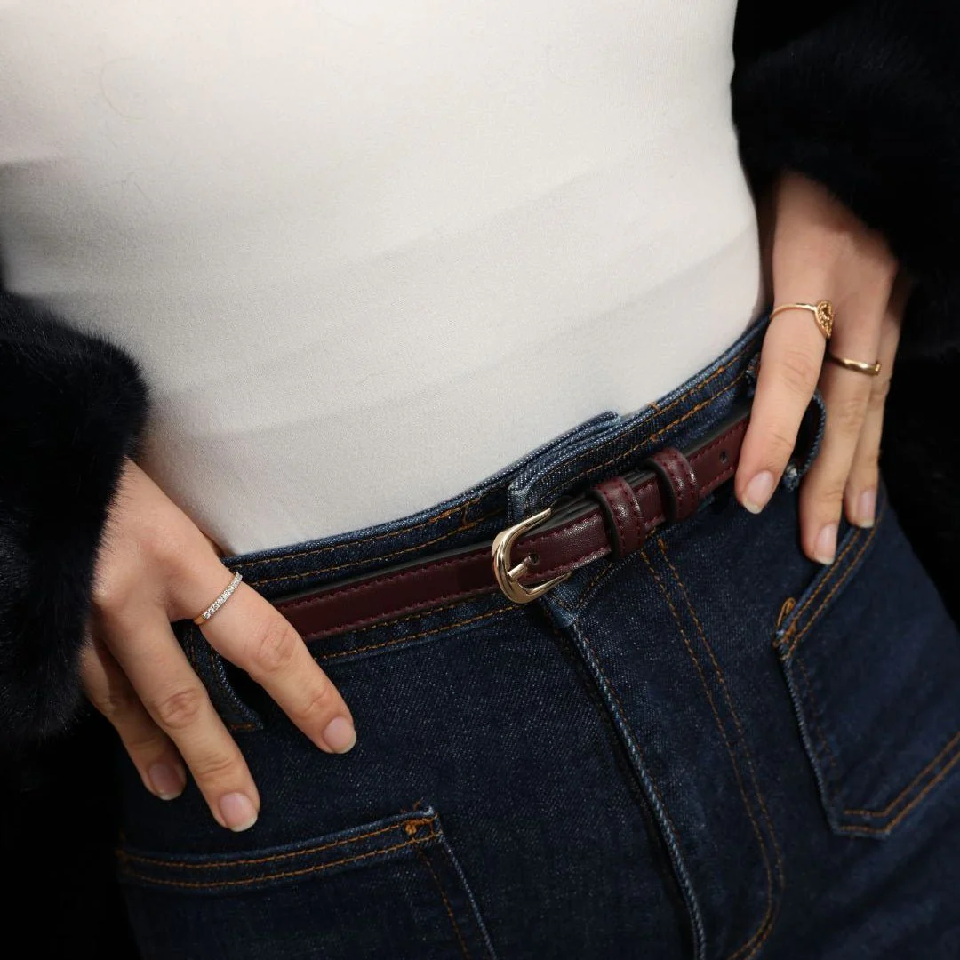 Women’s Bordeaux Eco-Nappa Belt - Image 3