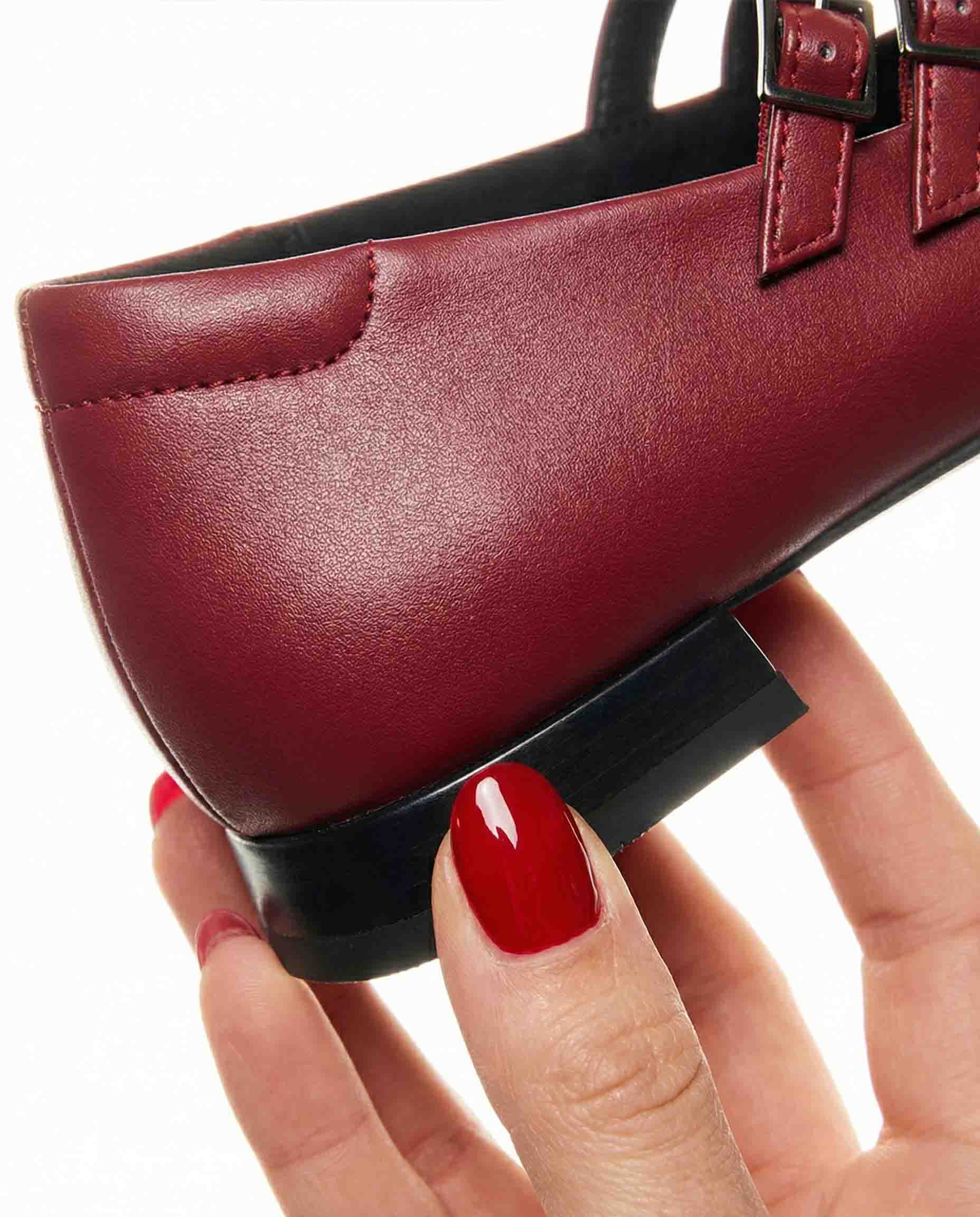 Cherry Mary Jane Pumps burgundy ballerinas - Image 2