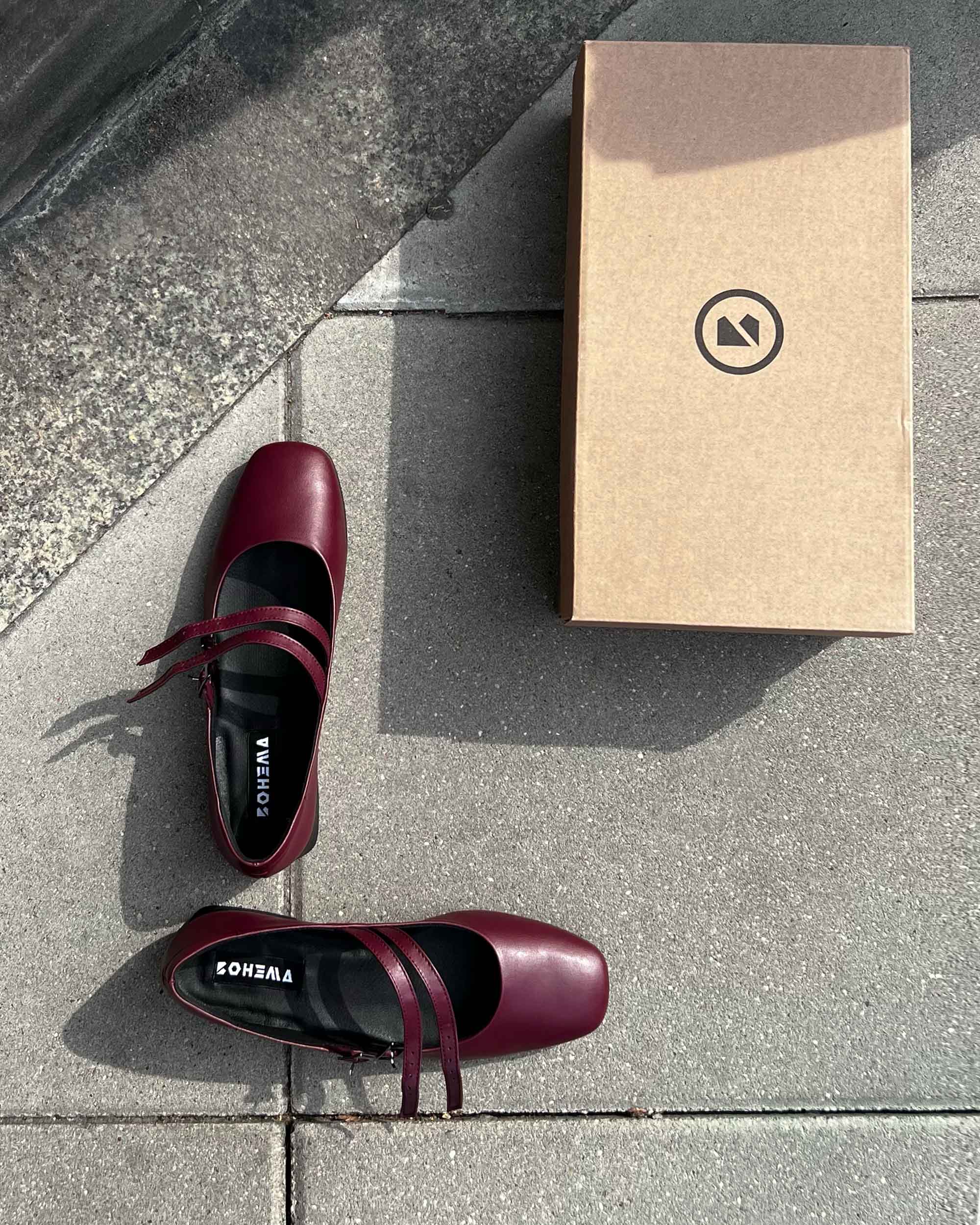 Cherry Mary Jane Pumps burgundy ballerinas - Image 9