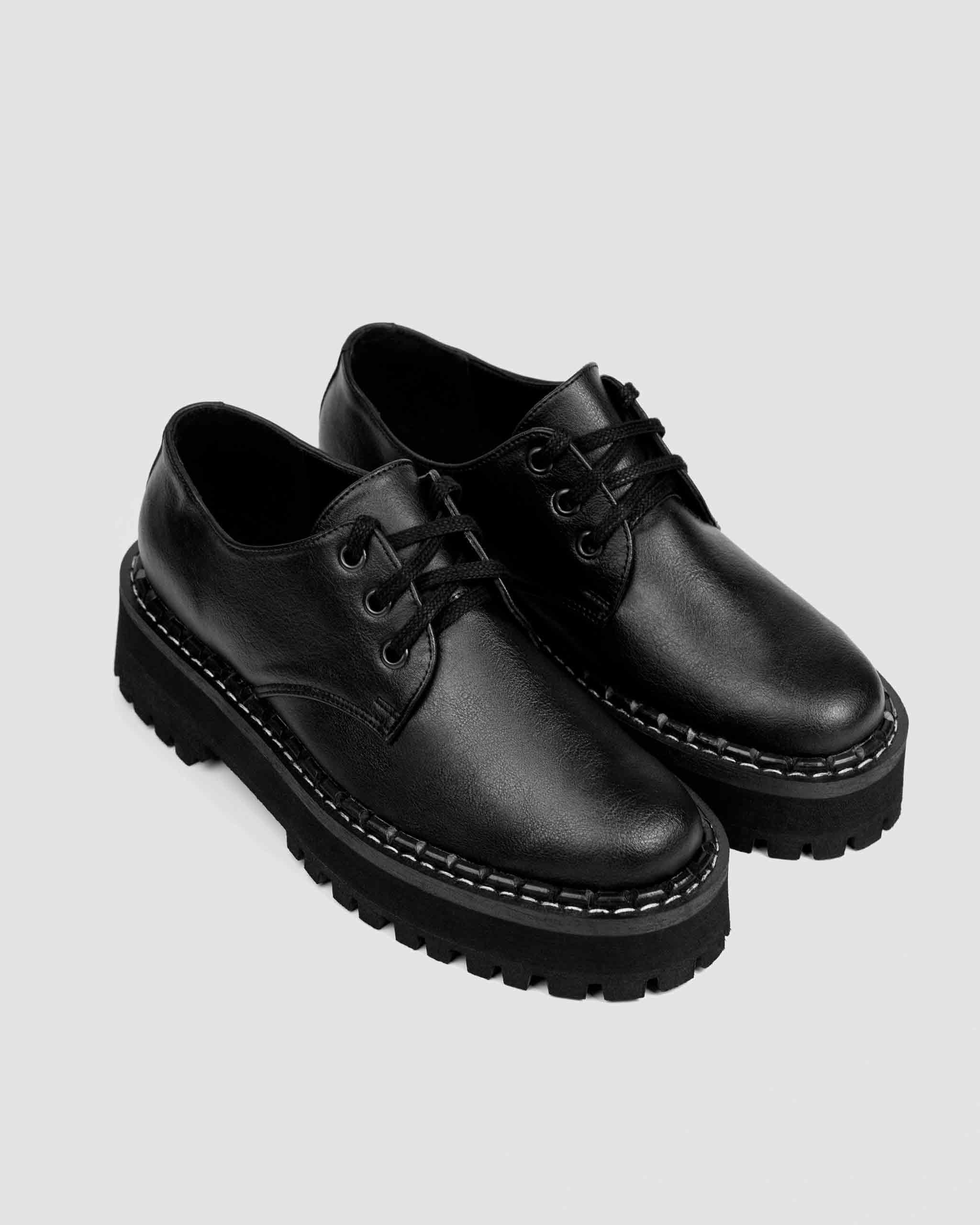 Chunky Derbs Boy Black Vegea grape leather Derby - Image 2