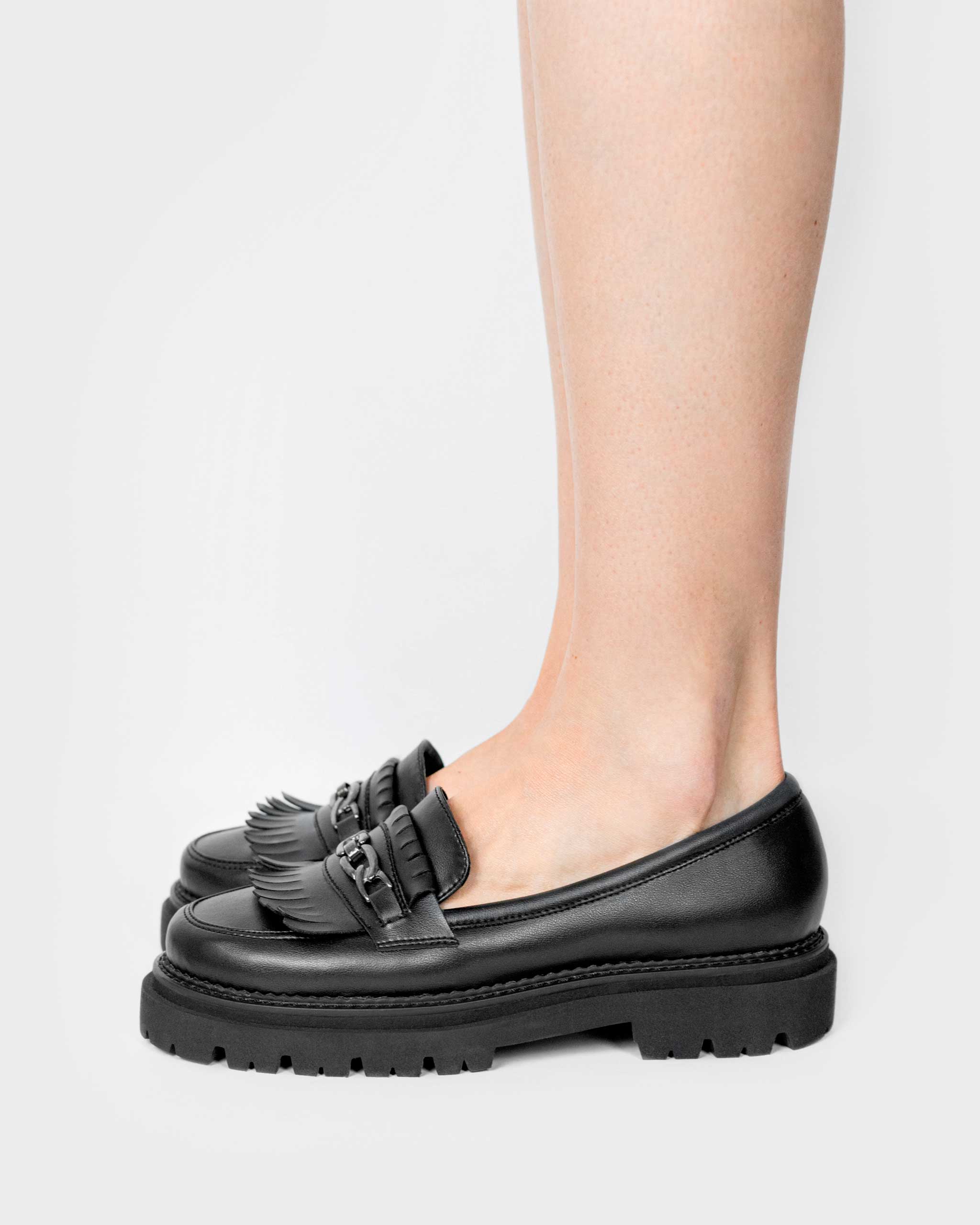 Chunky Loafers Black Grape Leather Loafers - Image 7