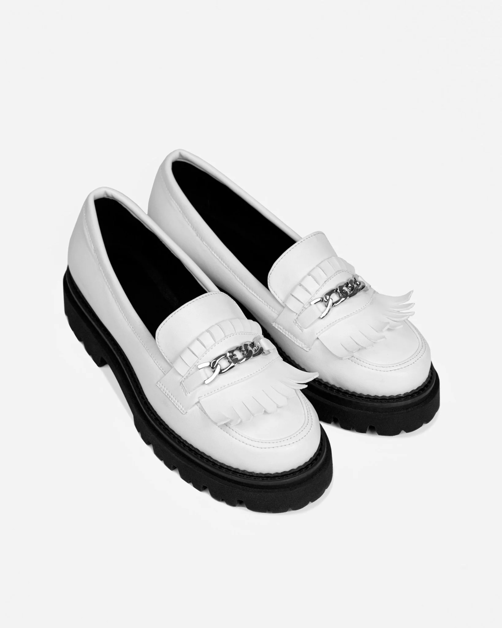 Chunky Loafers White Grape Leather Loafers - Image 4