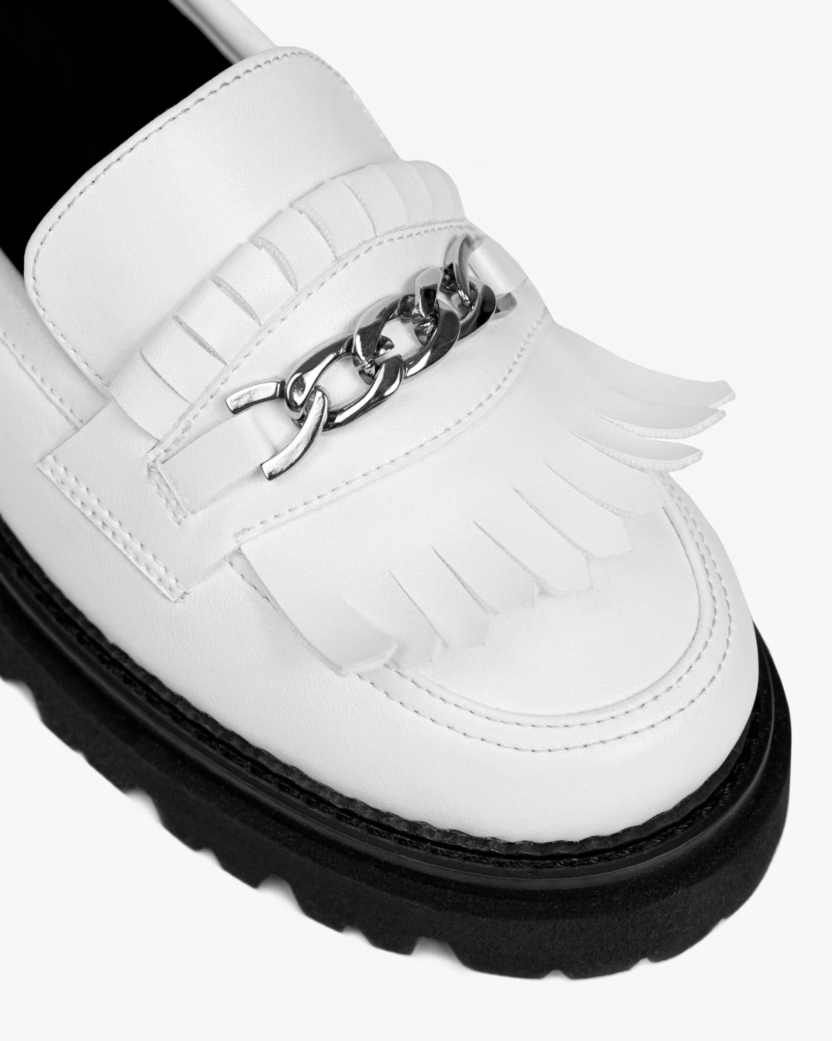 Chunky Loafers White Grape Leather Loafers - Image 5