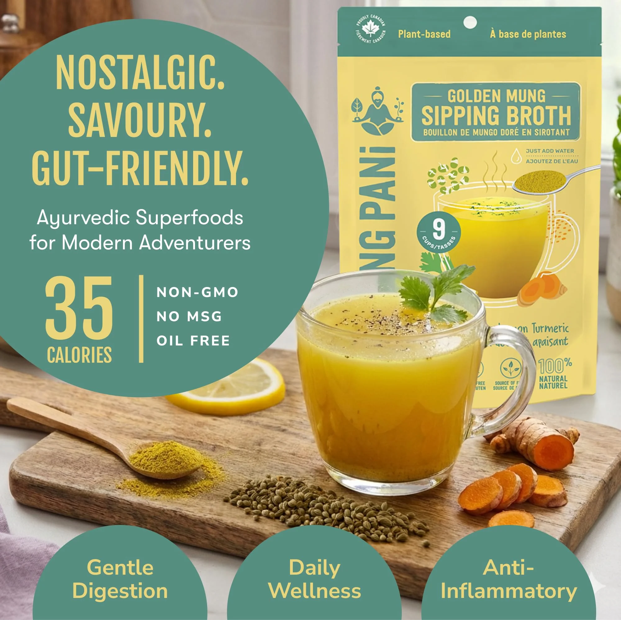 Mild Lemon & Turmeric Golden Mung Broth | 18g Total Protein | 9 Cups - Image 3