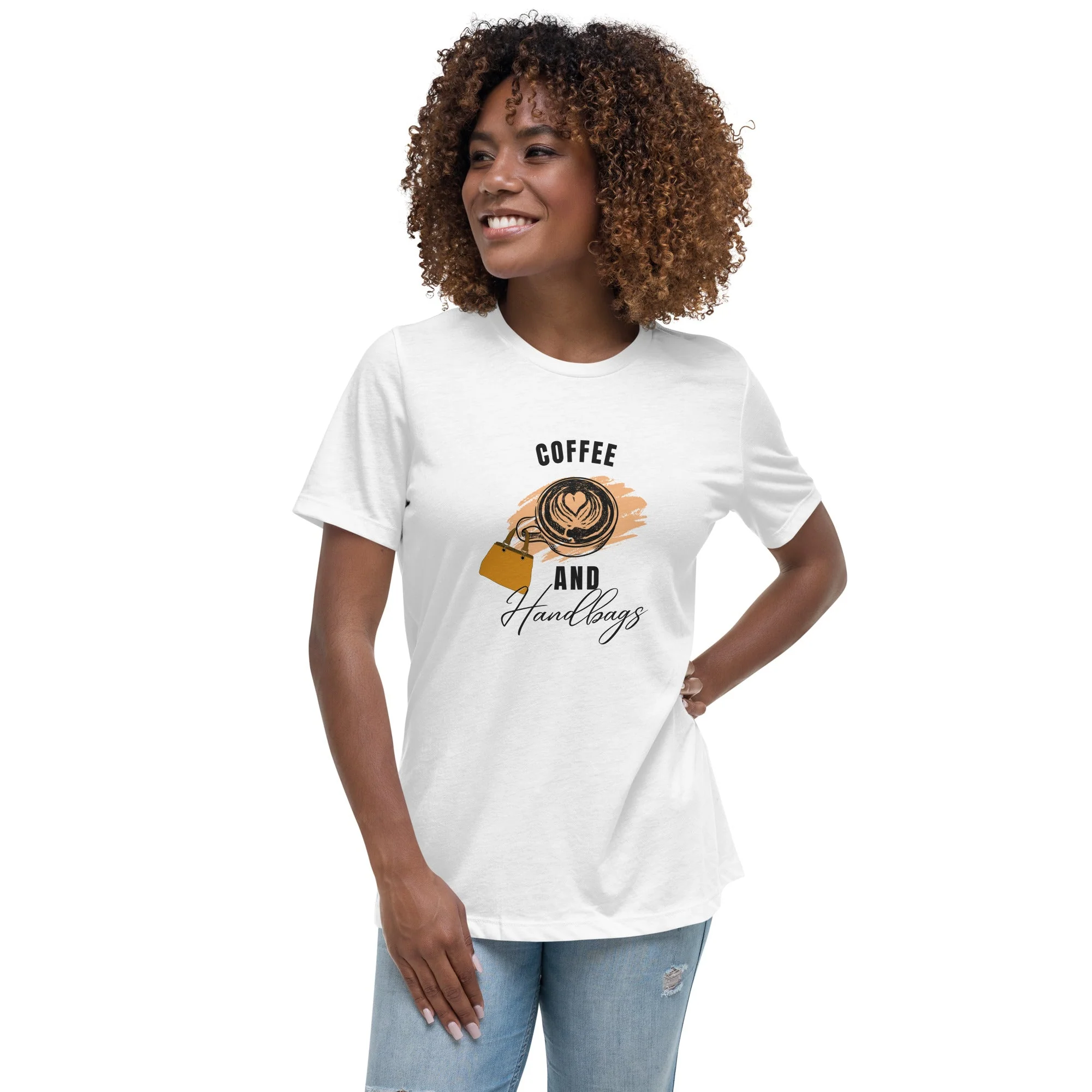 "Coffee and Handbags" Women's Relaxed T-Shirt - Image 3