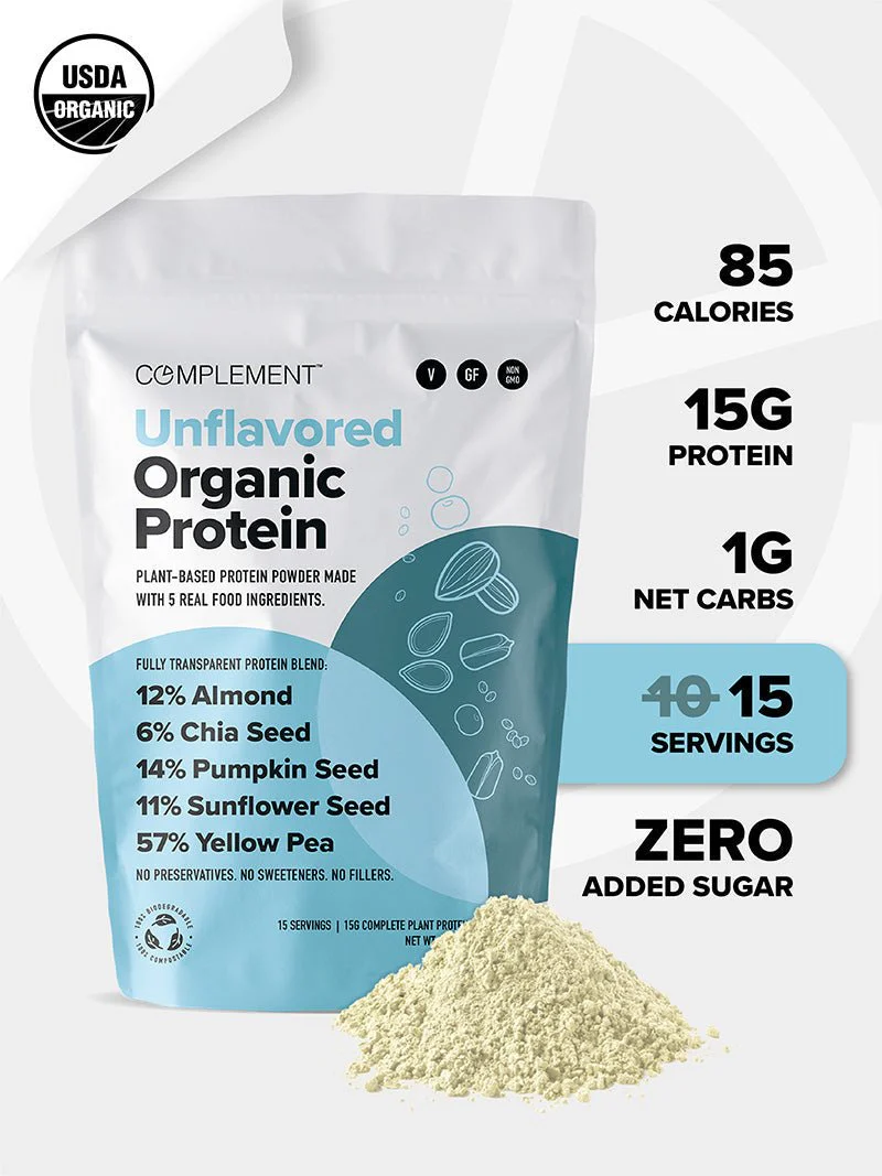 COMPLEMENT® Unflavored Organic Protein - 15 Serving