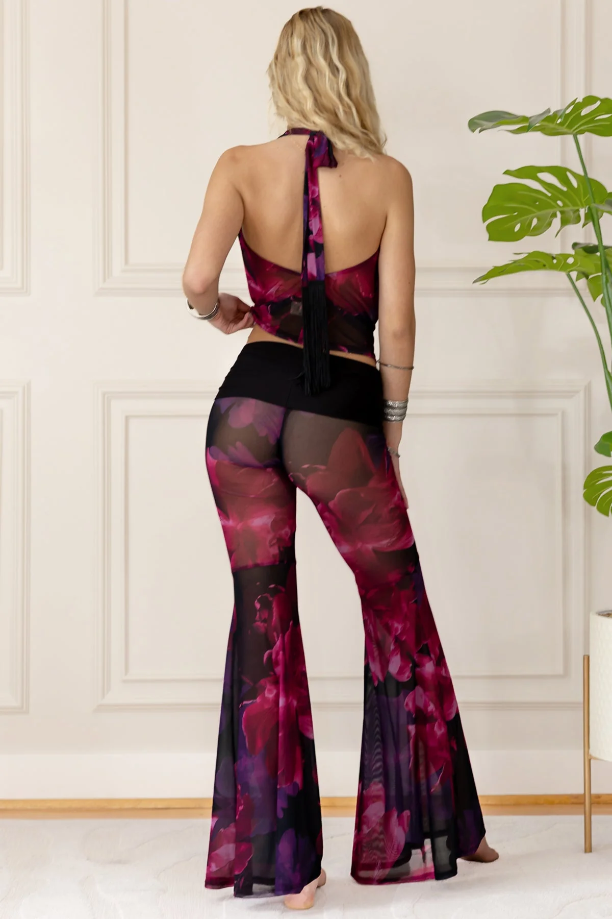 COWL TOP - NOCTURNAL BLOSSOM MESH - Image 4