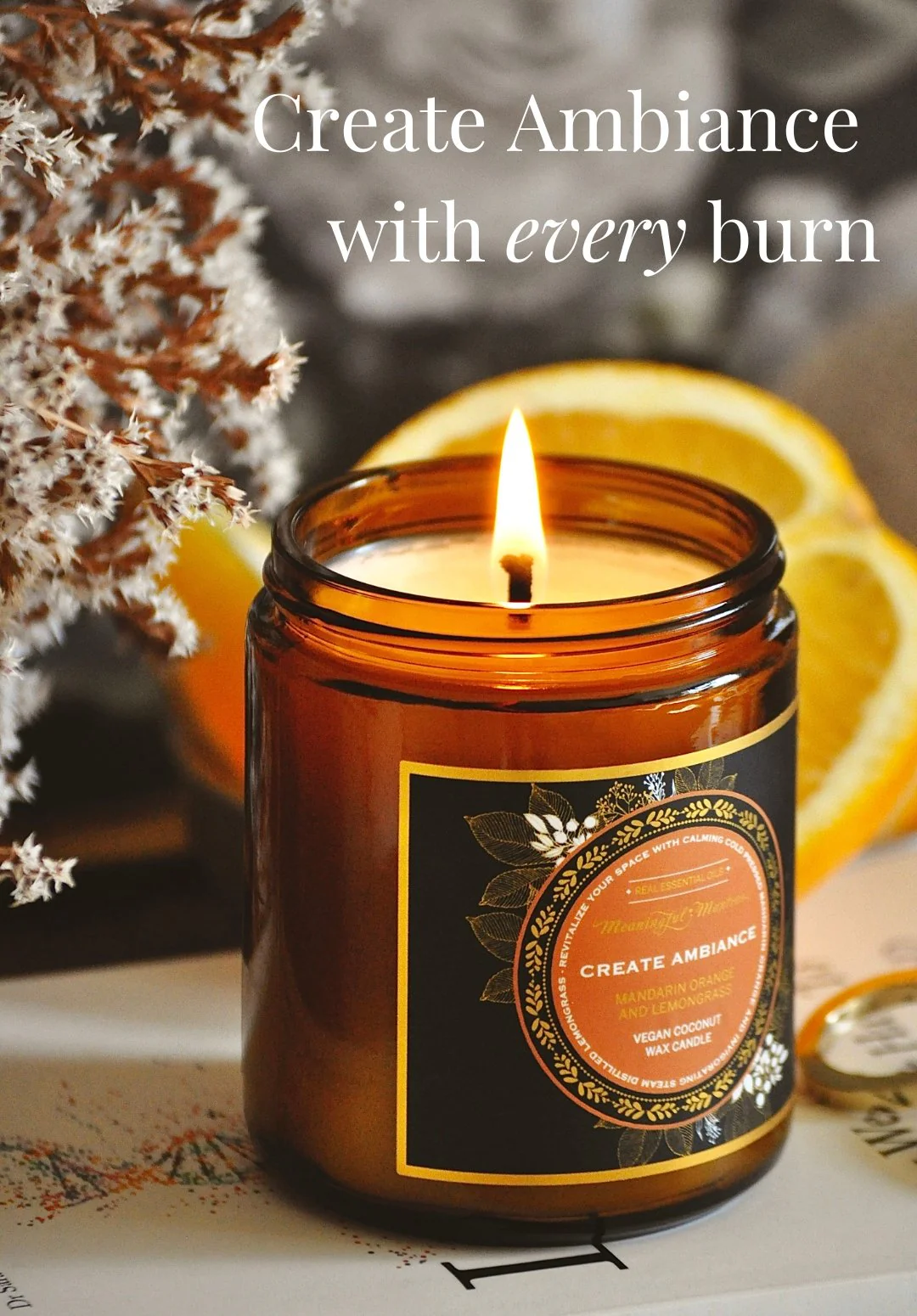 Create Ambiance Mandarin Orange & Lemongrass Candle - Image 4