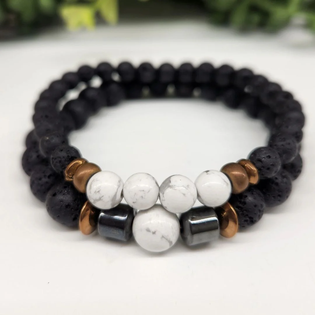 Crystal Black Lava Two Beaded Bracelet Sets - Image 11