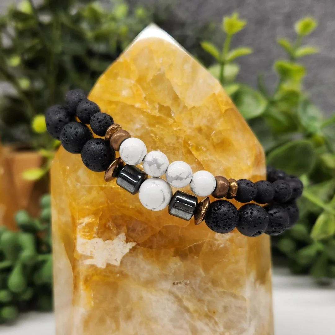 Crystal Black Lava Two Beaded Bracelet Sets - Image 12