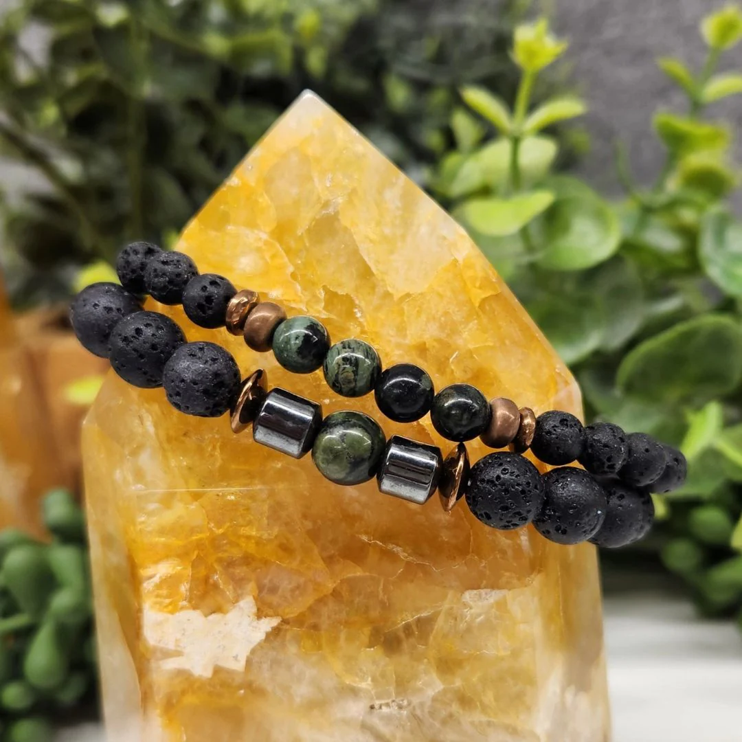 Crystal Black Lava Two Beaded Bracelet Sets - Image 6