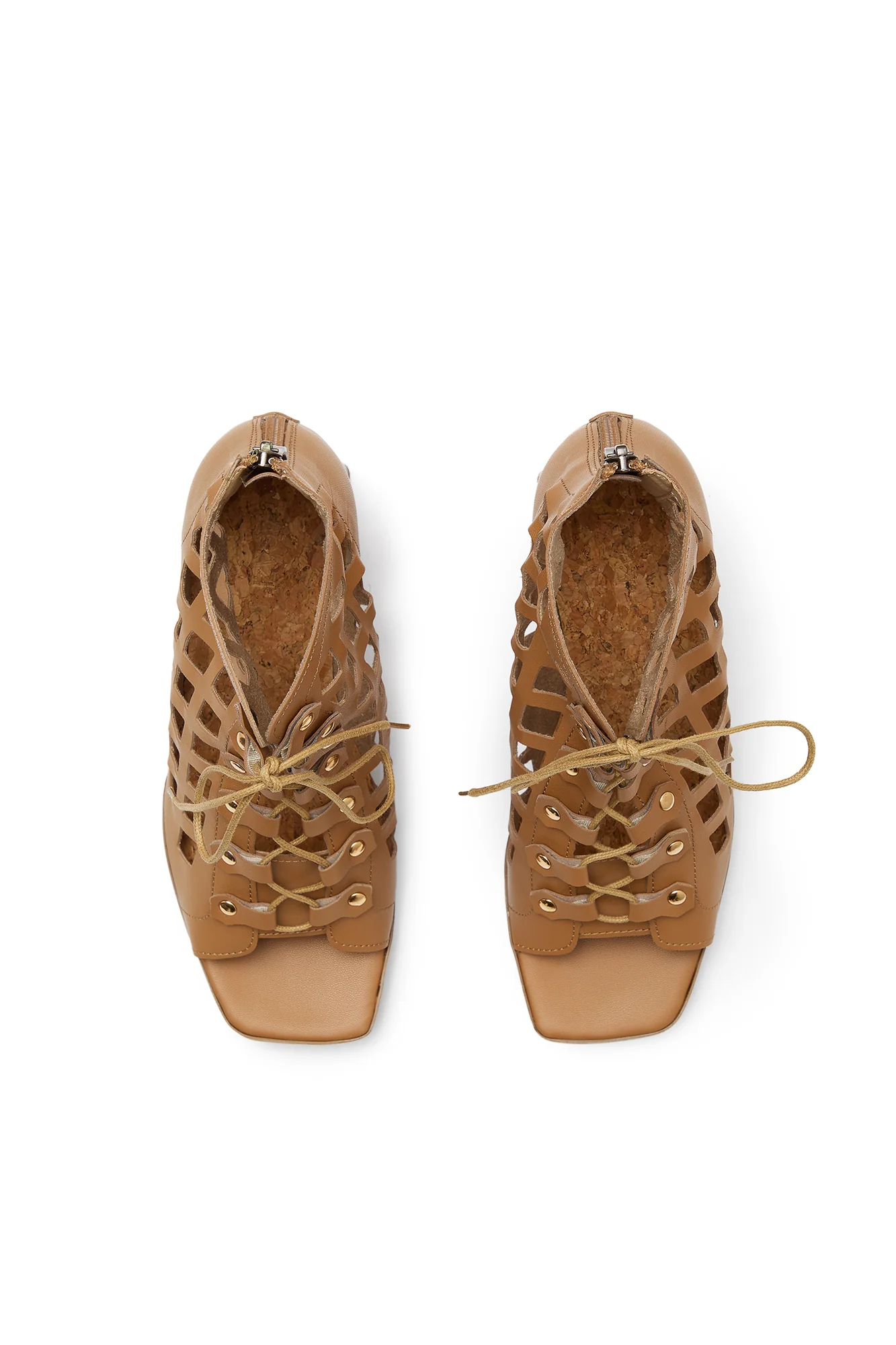 DANCE YOUR WAY (toffi) – cut-out block heel sandals made from mushroom leather - Image 5
