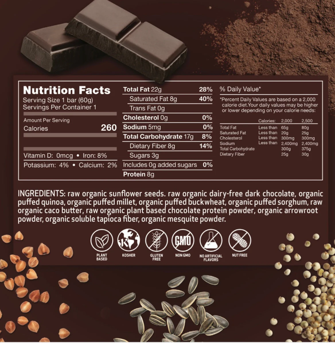 Dark Raw Chocolate Vegan Protein Bars - Image 7