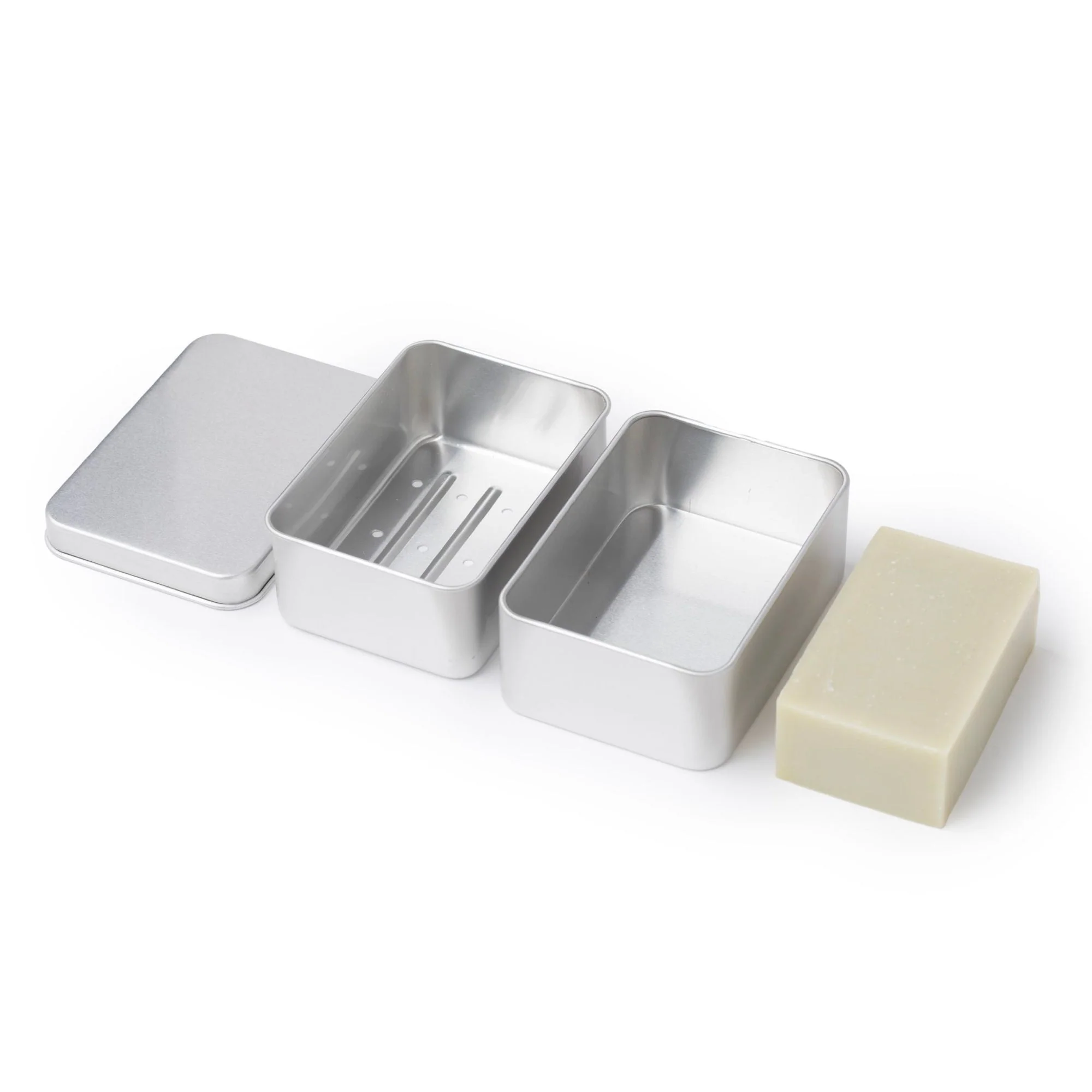 Draining Aluminum Bar Soap Travel Tin - Image 3