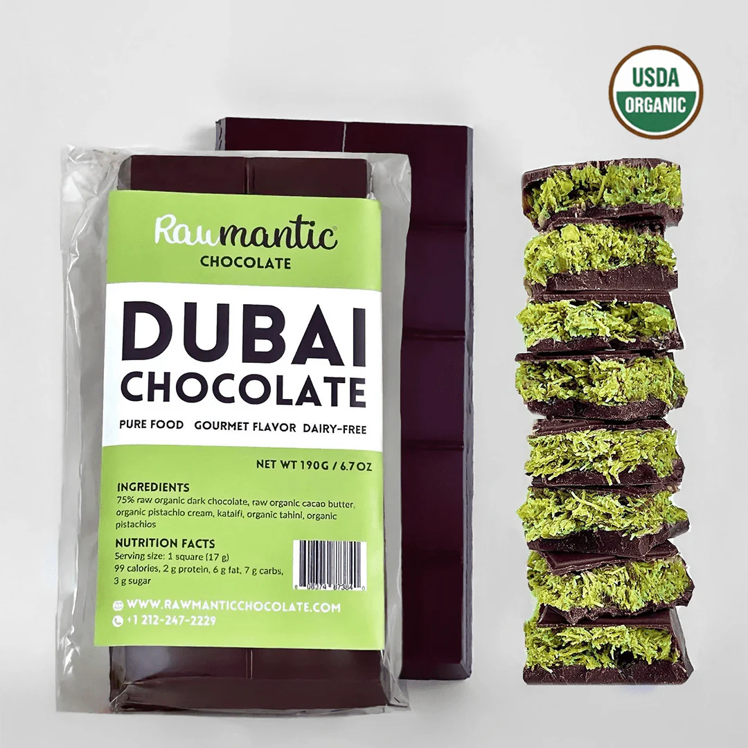 Dubai Chocolate knafeh Pistachio Chocolate Bar.190g/6.7oz