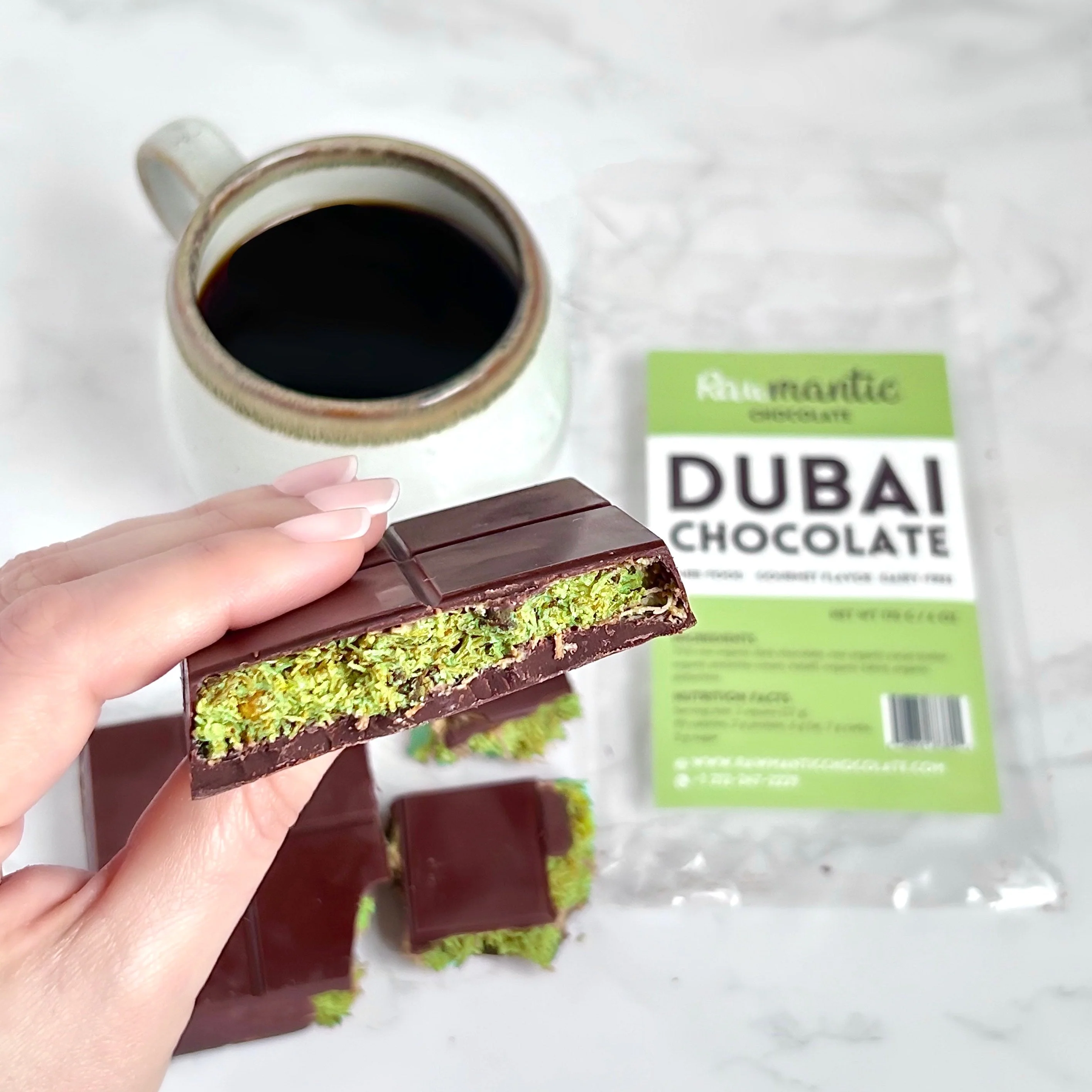 Dubai Chocolate knafeh Pistachio Chocolate Bar.190g/6.7oz - Image 4