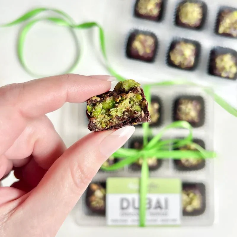 Dubai Chocolate knafeh Pistachio Chocolate truffle vegan 9pcs set - Image 3