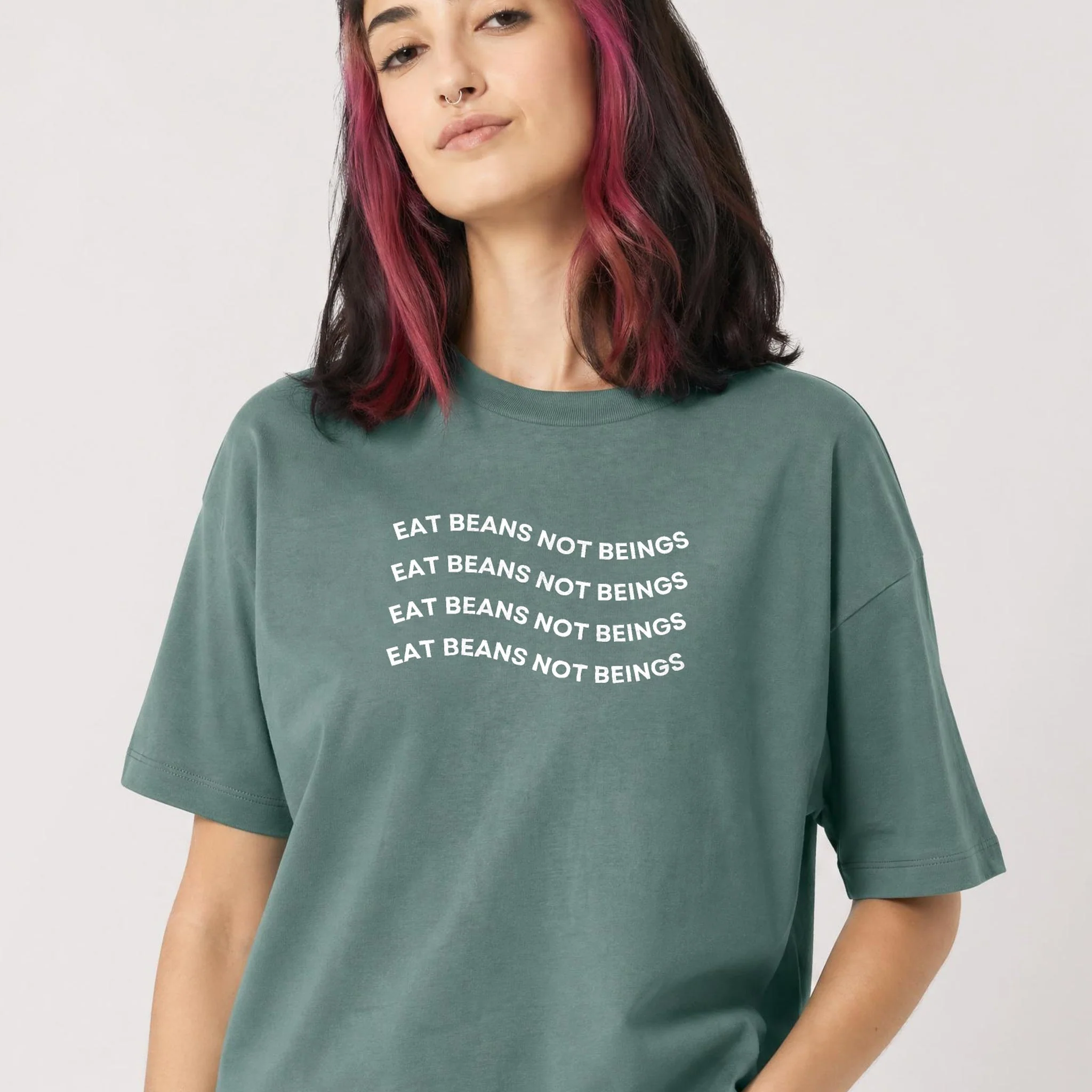Eat Beans Not Beings Women's Boxy T-Shirt
