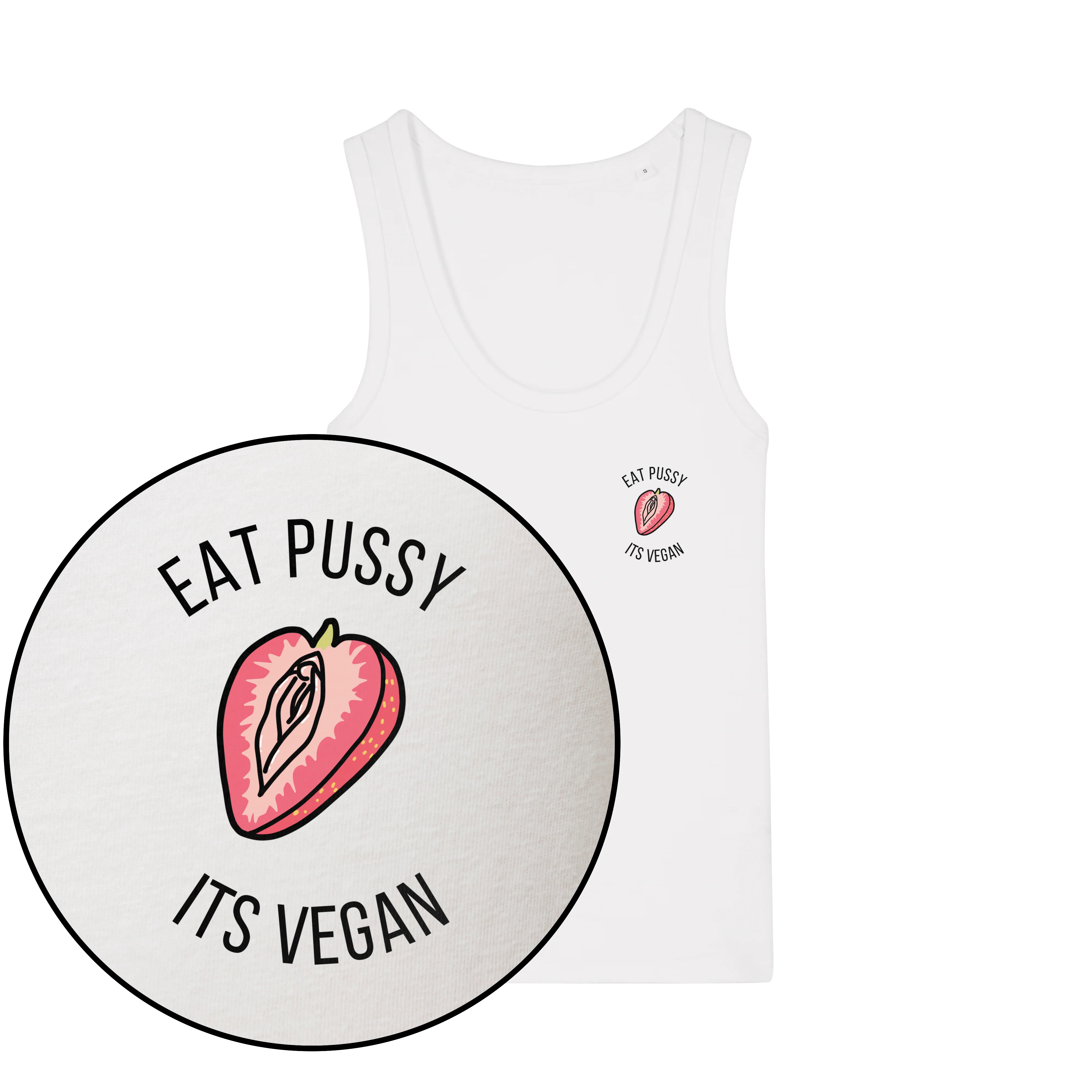 Eat Pussy It's Vegan Strawberry Women's Tank Top - Image 3