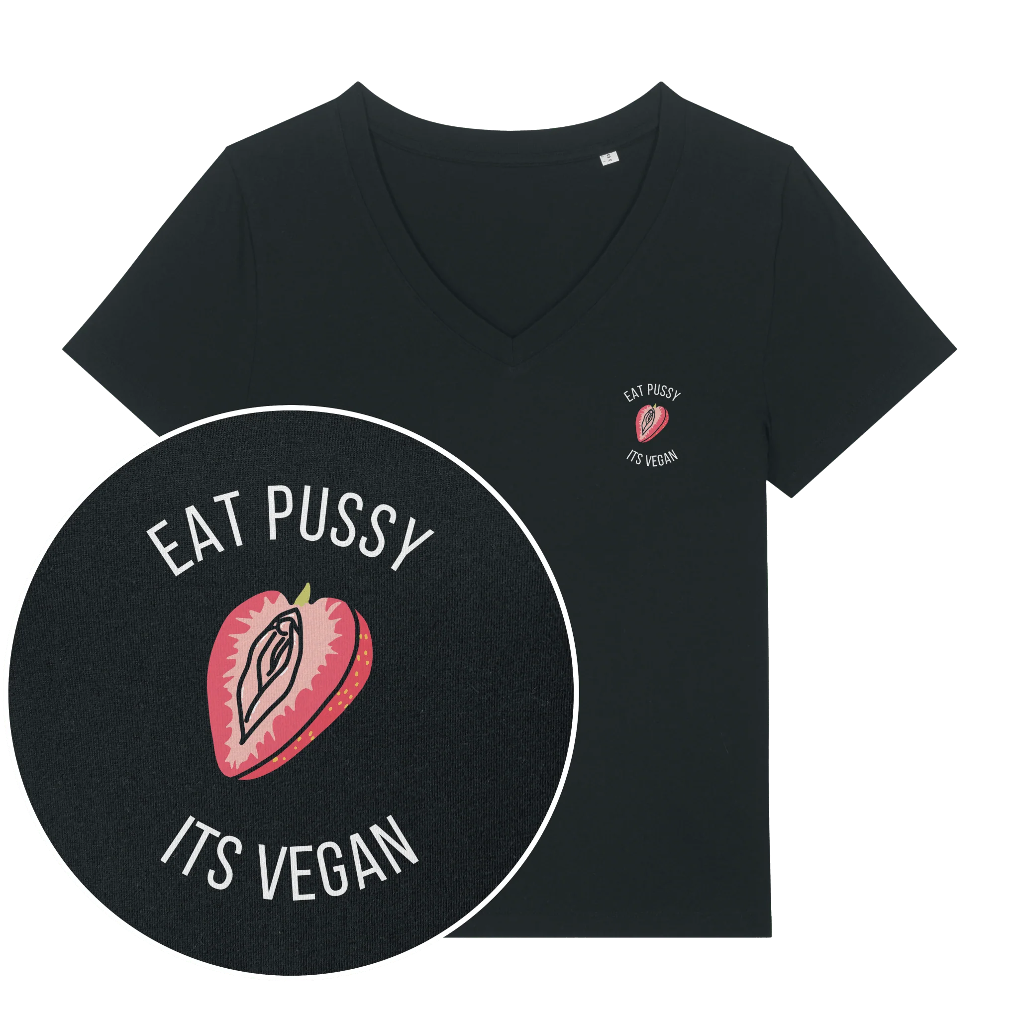 Eat Pussy It's Vegan Women's V Neck T-Shirt - Image 2