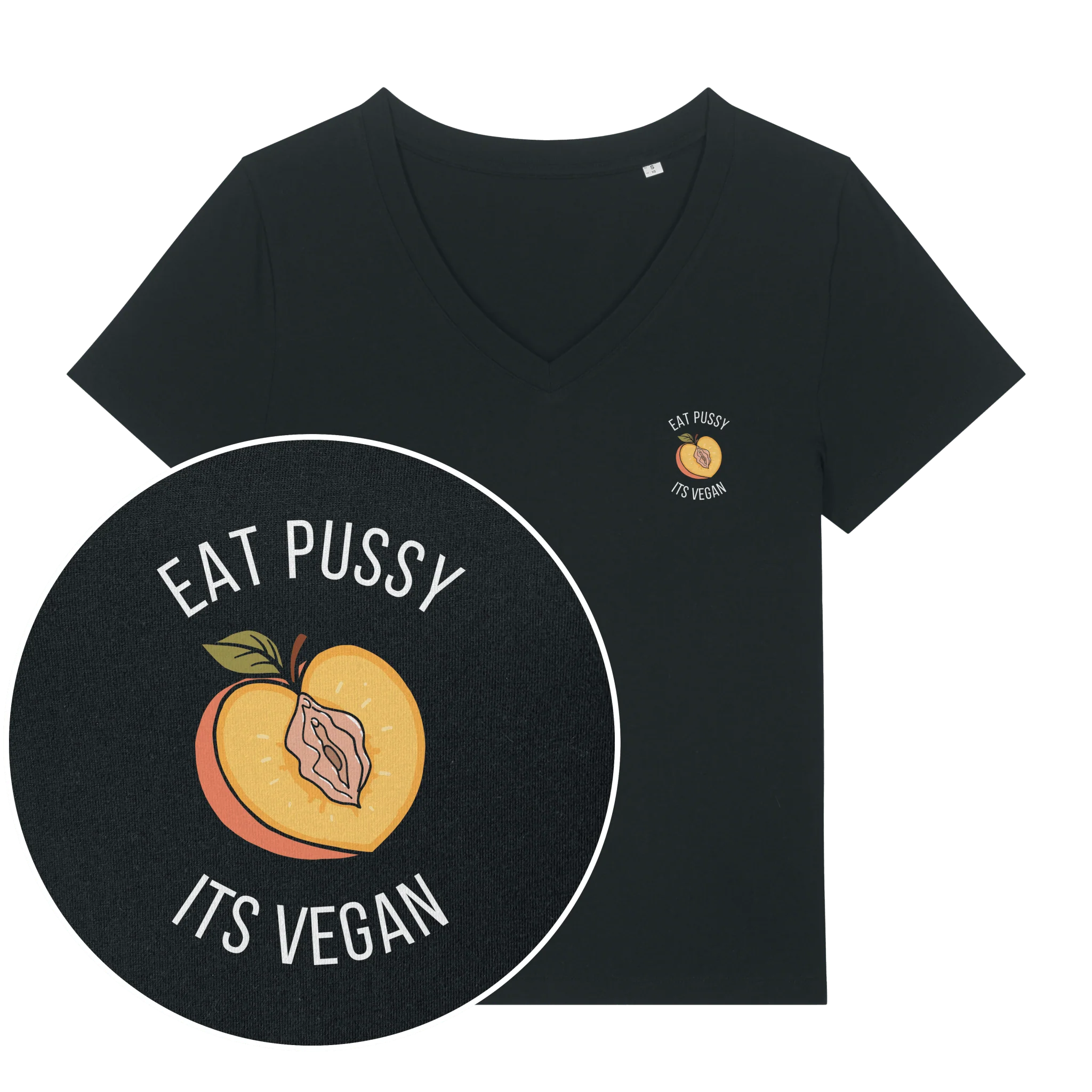 Eat Pussy It's Vegan Women's V Neck T-Shirt