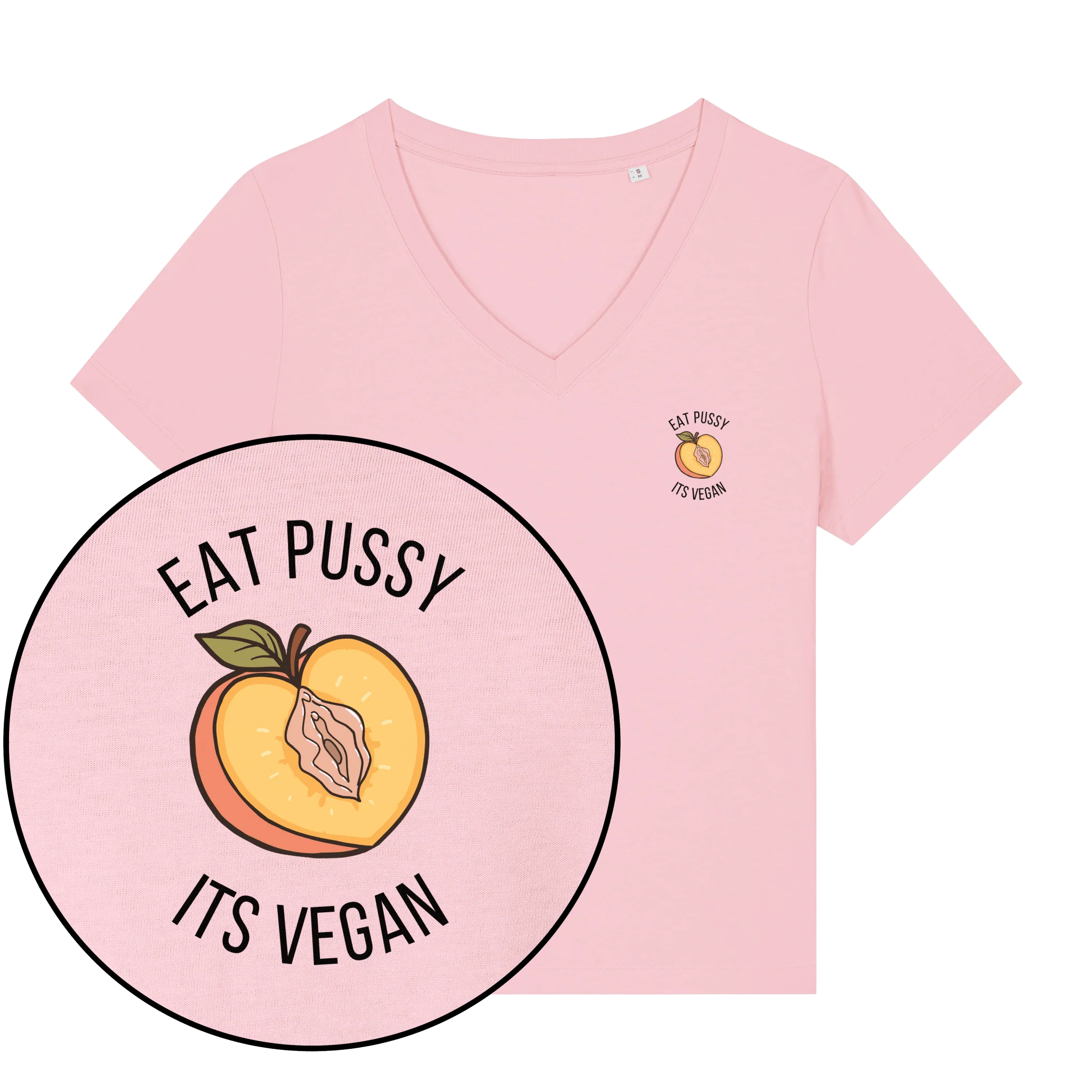Eat Pussy It's Vegan Women's V Neck T-Shirt - Image 2