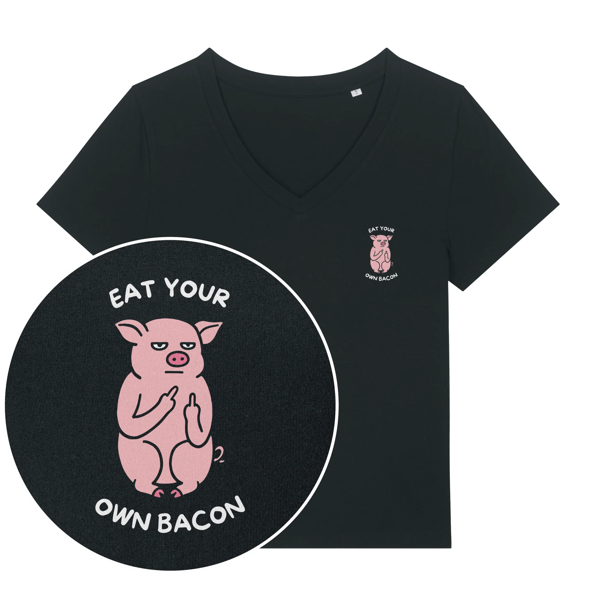 Eat Your Own Bacon Women's V Neck T-Shirt - Image 2