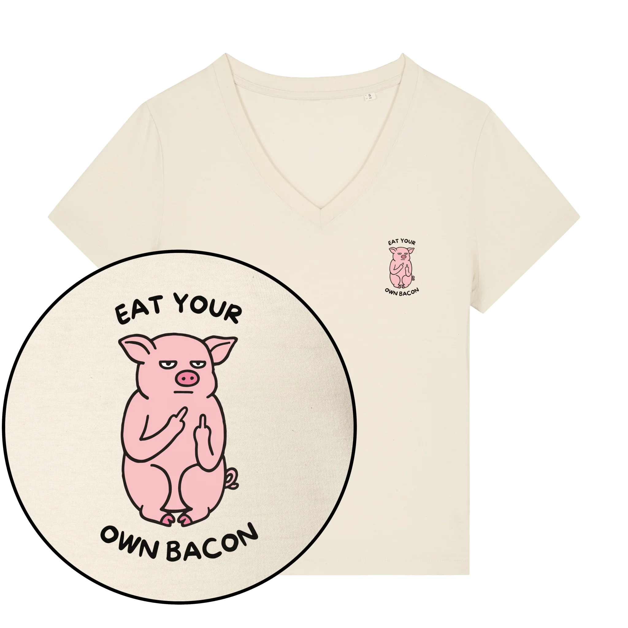 Eat Your Own Bacon Women's V Neck T-Shirt - Image 3